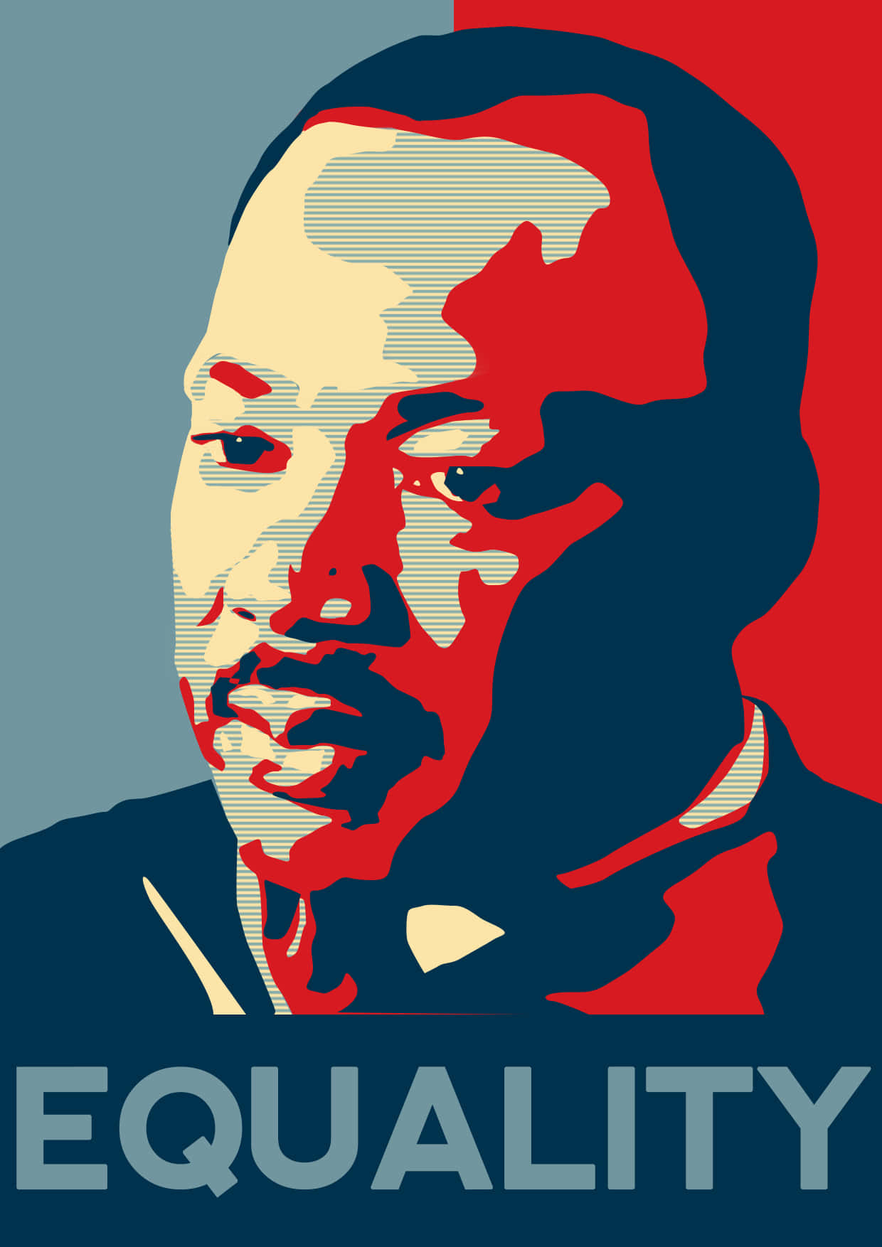 Martin Luther King Jr., EQUALITY, red blue and beige tones, HD Phone Wallpaper