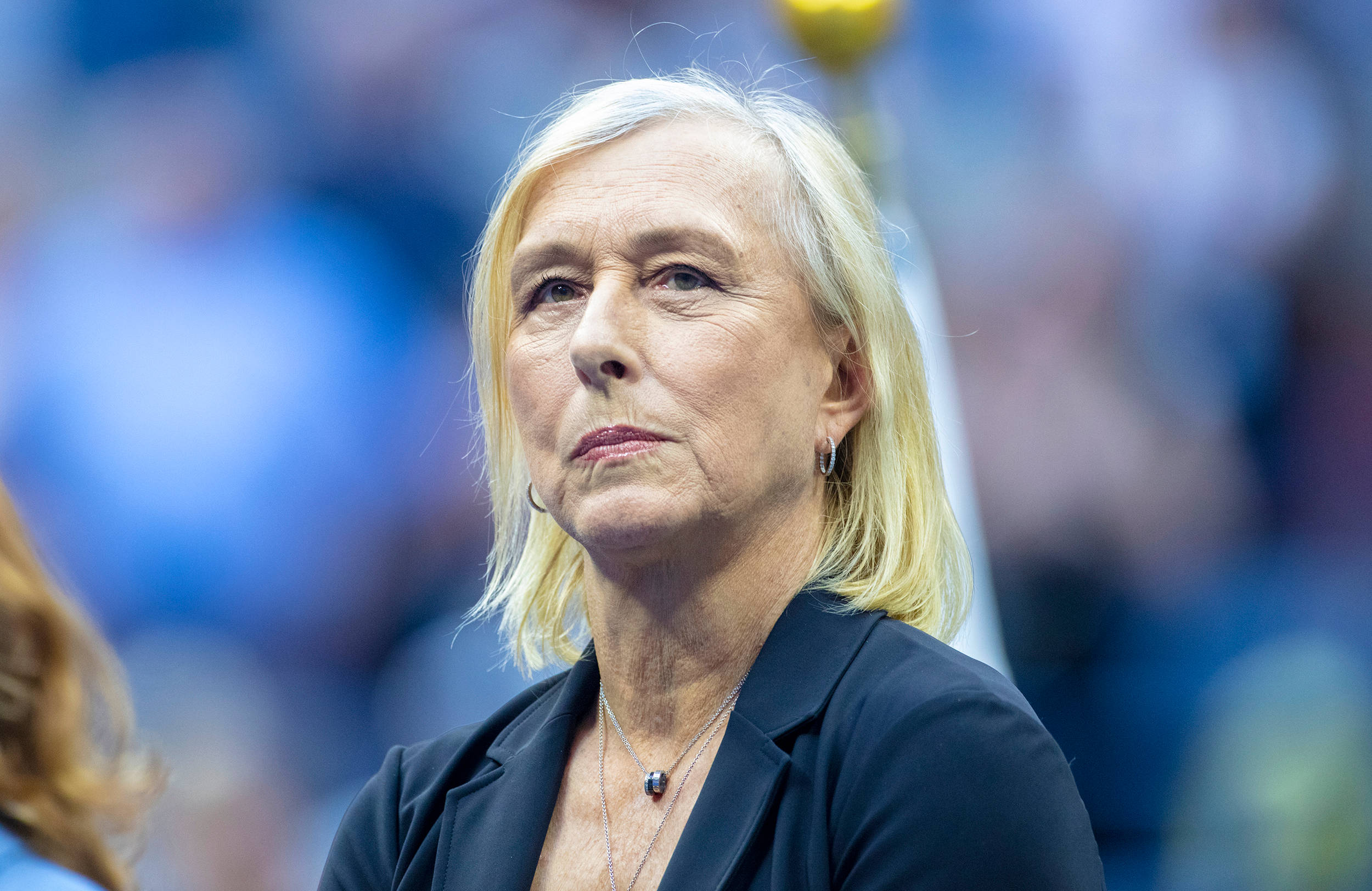 Martina Navratilova, blonde hair, dark blazer, Full HD Desktop Wallpaper