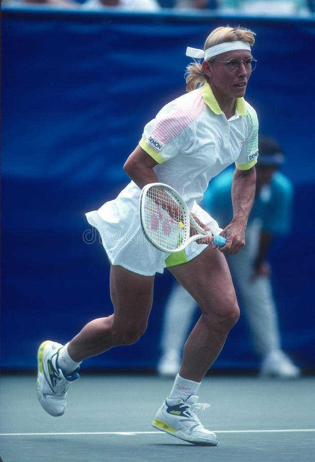 Martina Navratilova, white gear, blue court, SD Phone Wallpaper