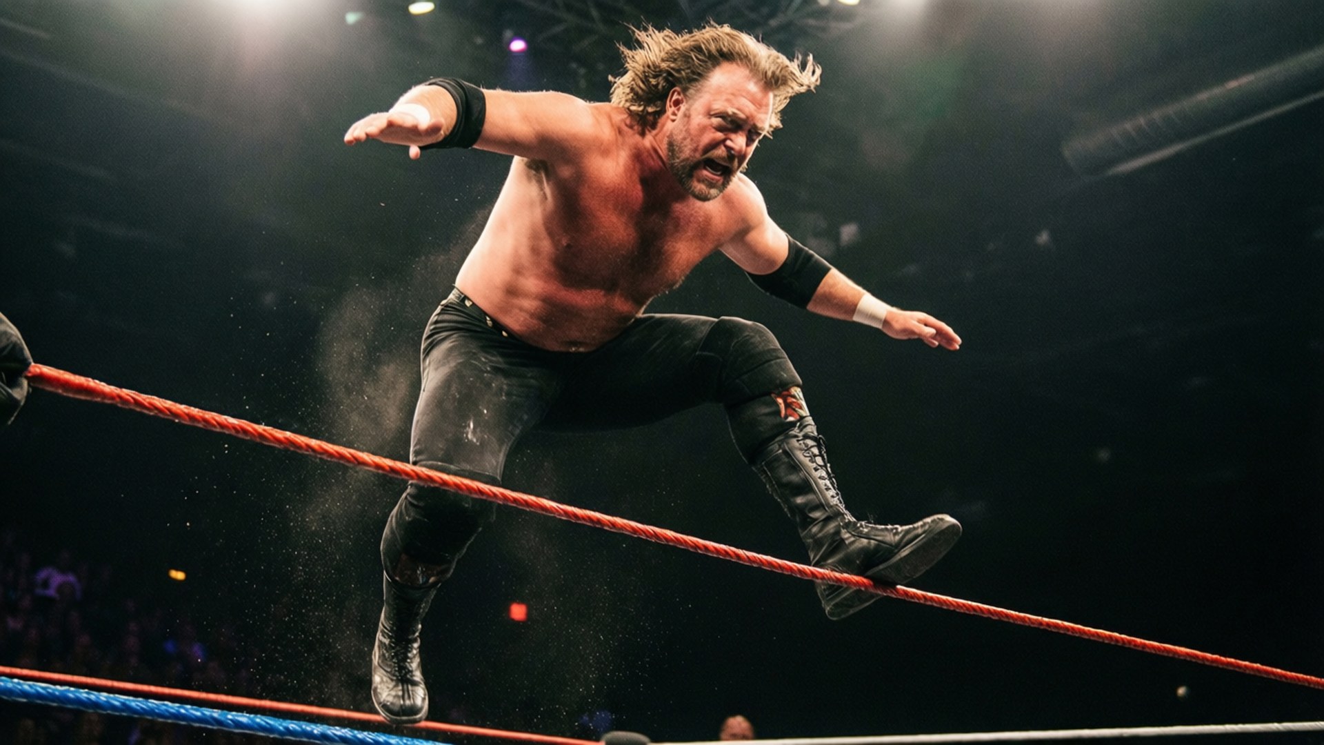 Marty Jannetty, top rope, wrestling match, Full HD Desktop Wallpaper