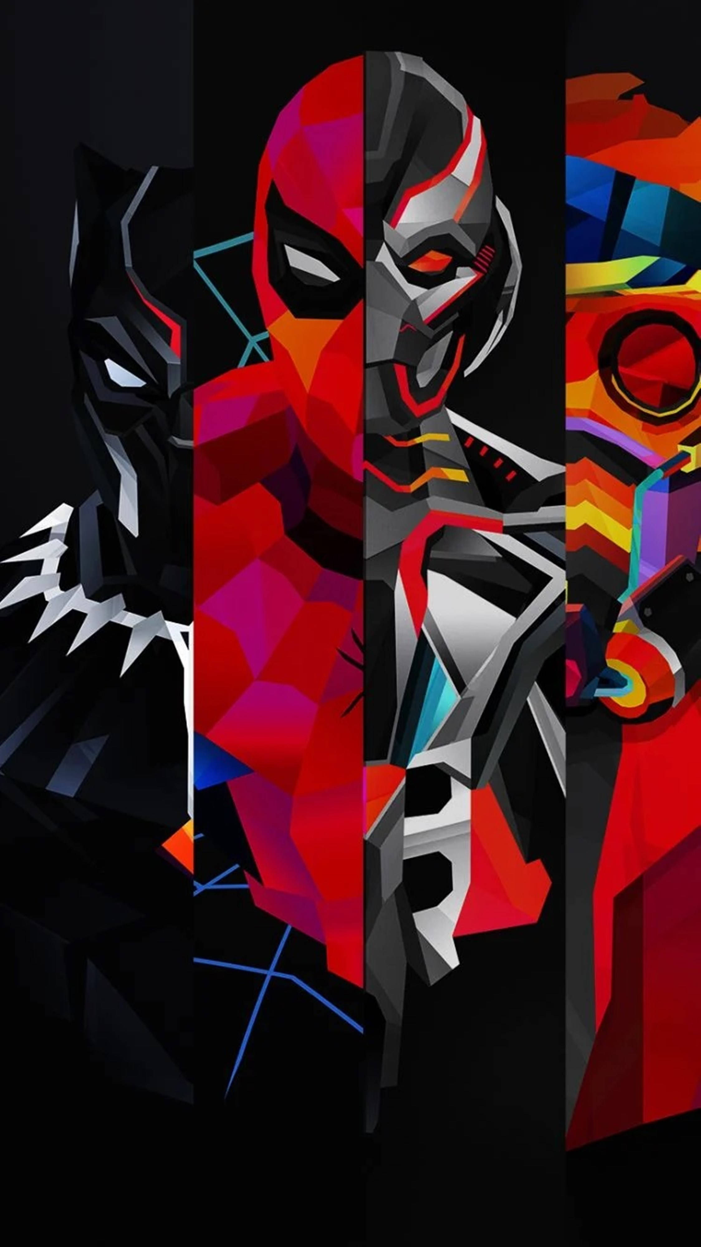 Marvel 4K Phone, superheroes, bold reds, 4K Phone Wallpaper