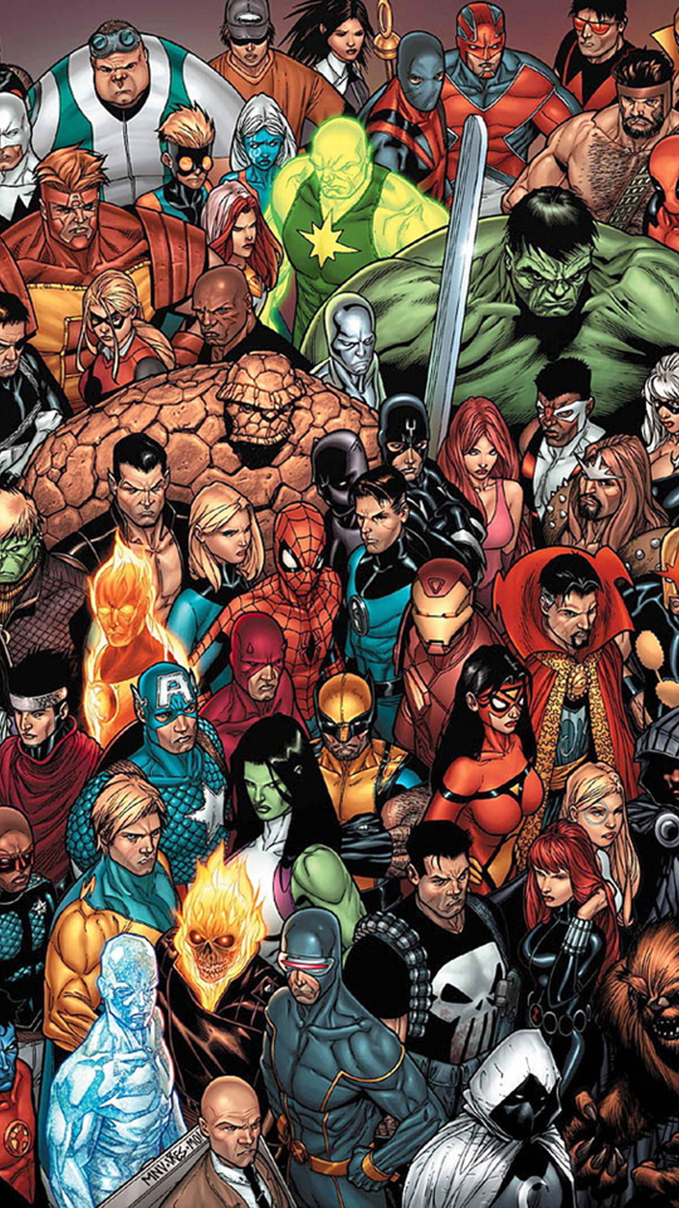 Marvel 4K Phone, superheroes, villains, 4K Phone Wallpaper