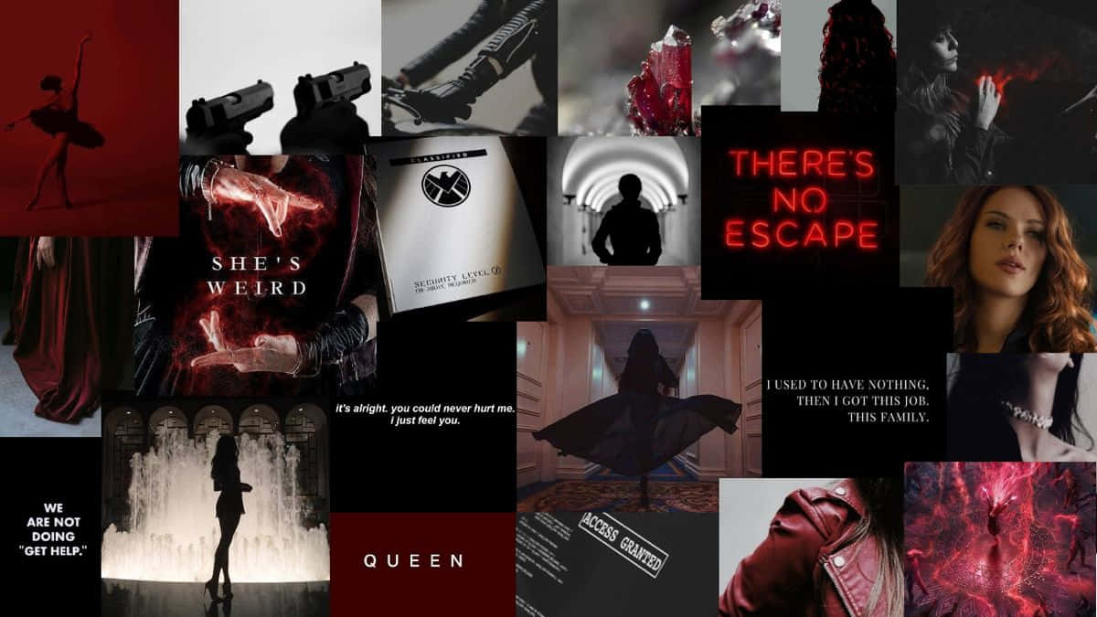 Marvel, Aesthetic Laptop, glowing red text, SD Desktop Wallpaper
