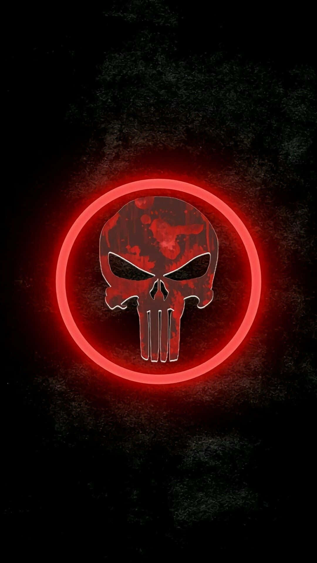 Marvel Android, glowing red skull emblem, blood splatter, Full HD Phone Wallpaper