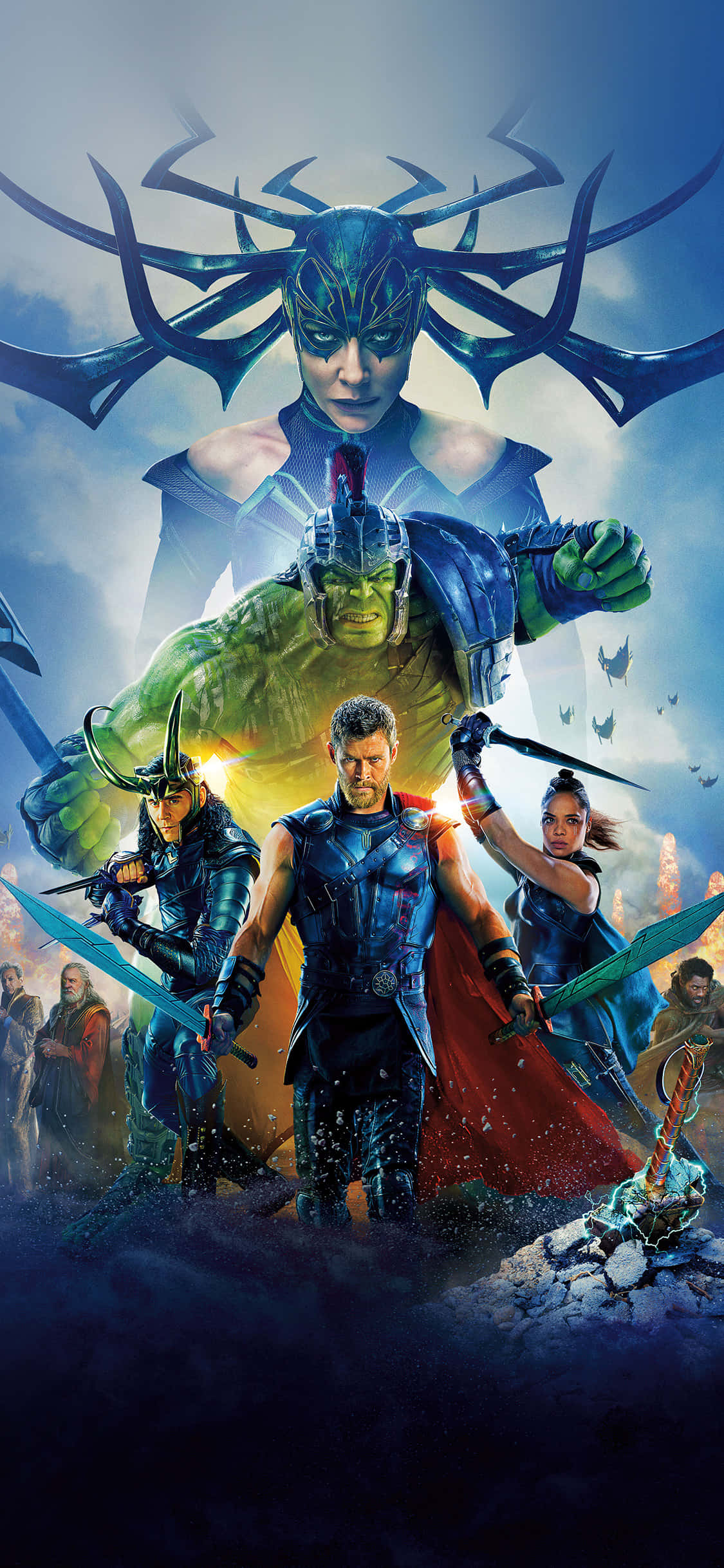 Marvel, superhero ensemble, stormy sky, Full HD Phone Wallpaper