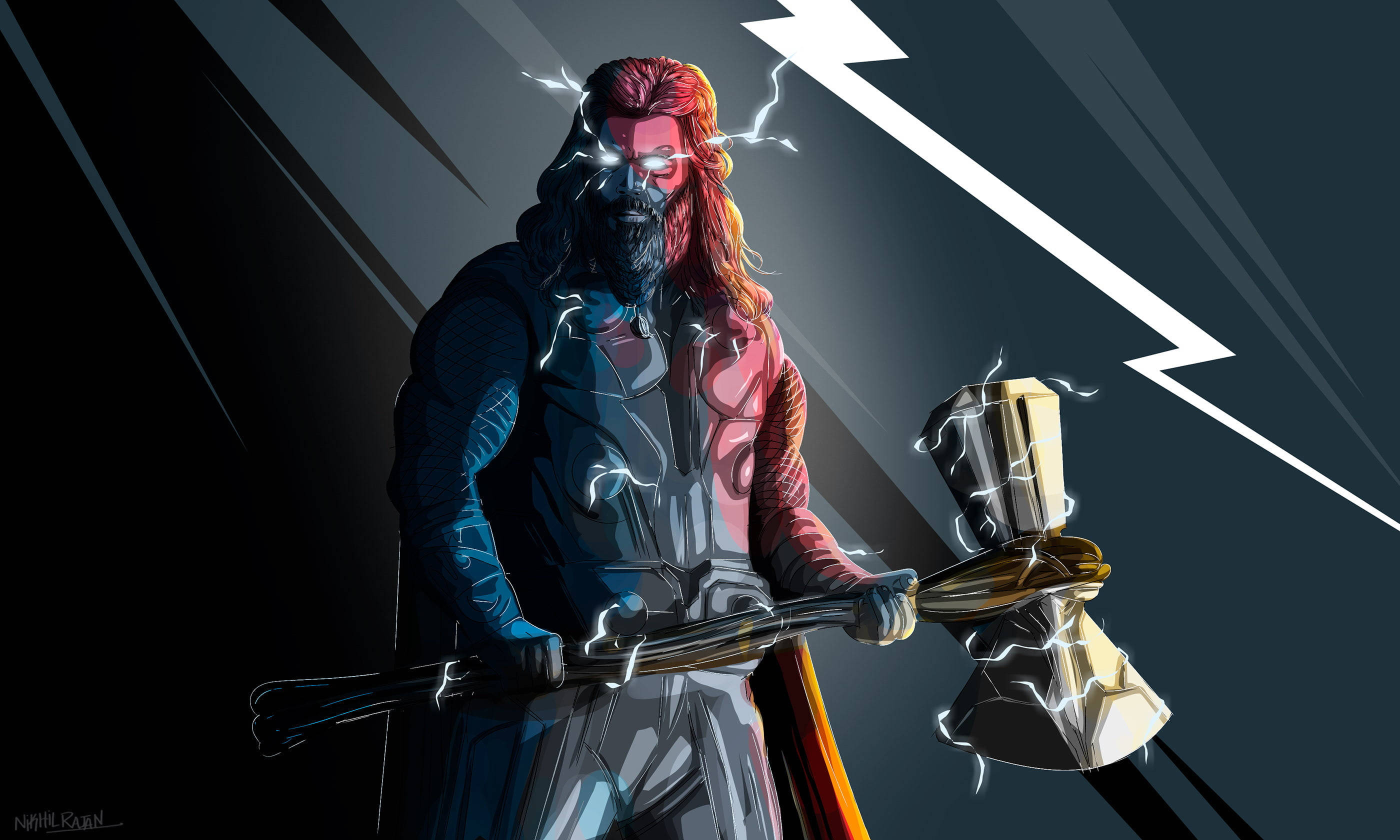 Avengers 3d, masked warrior, glowing eyes, 2K Desktop Wallpaper