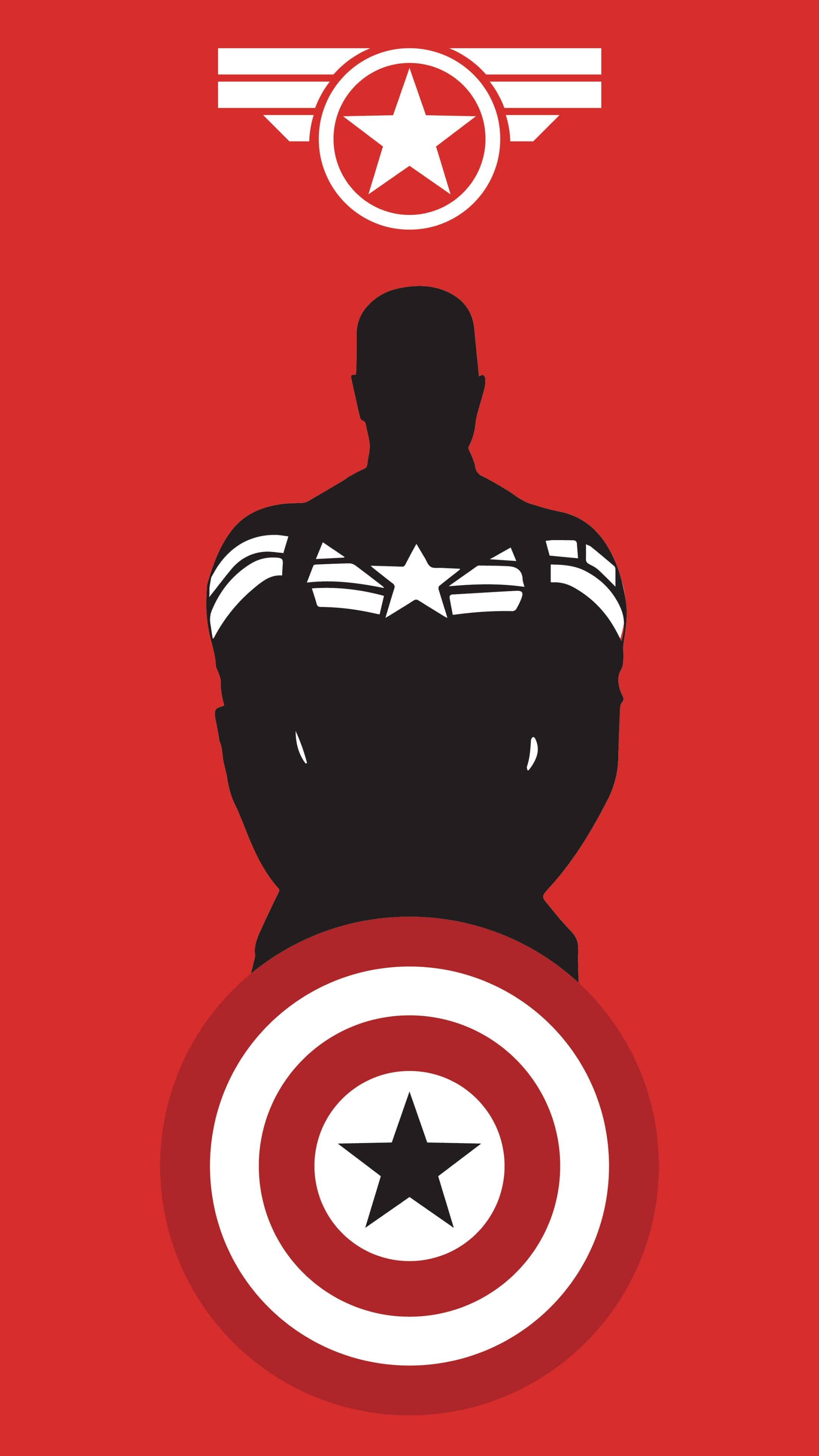 Captain America, red background, shield, 4K Phone Wallpaper