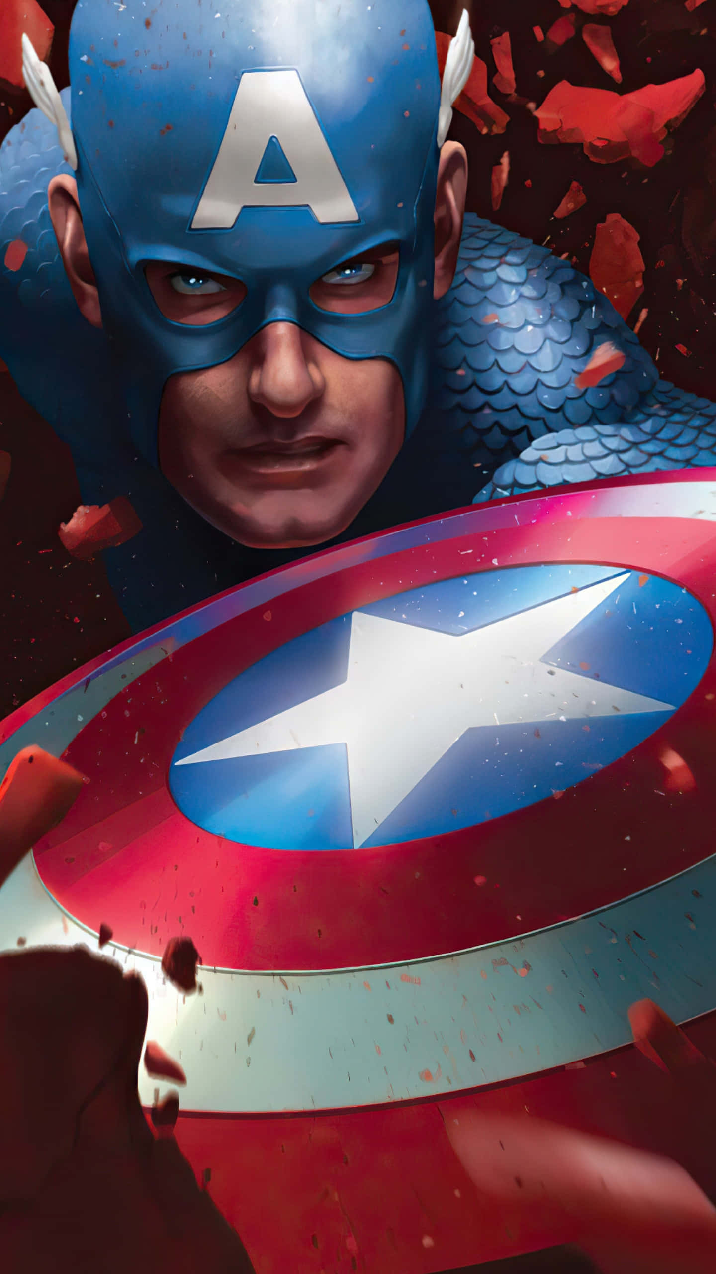 Captain America, blue helmet, white A, 2K Phone Wallpaper