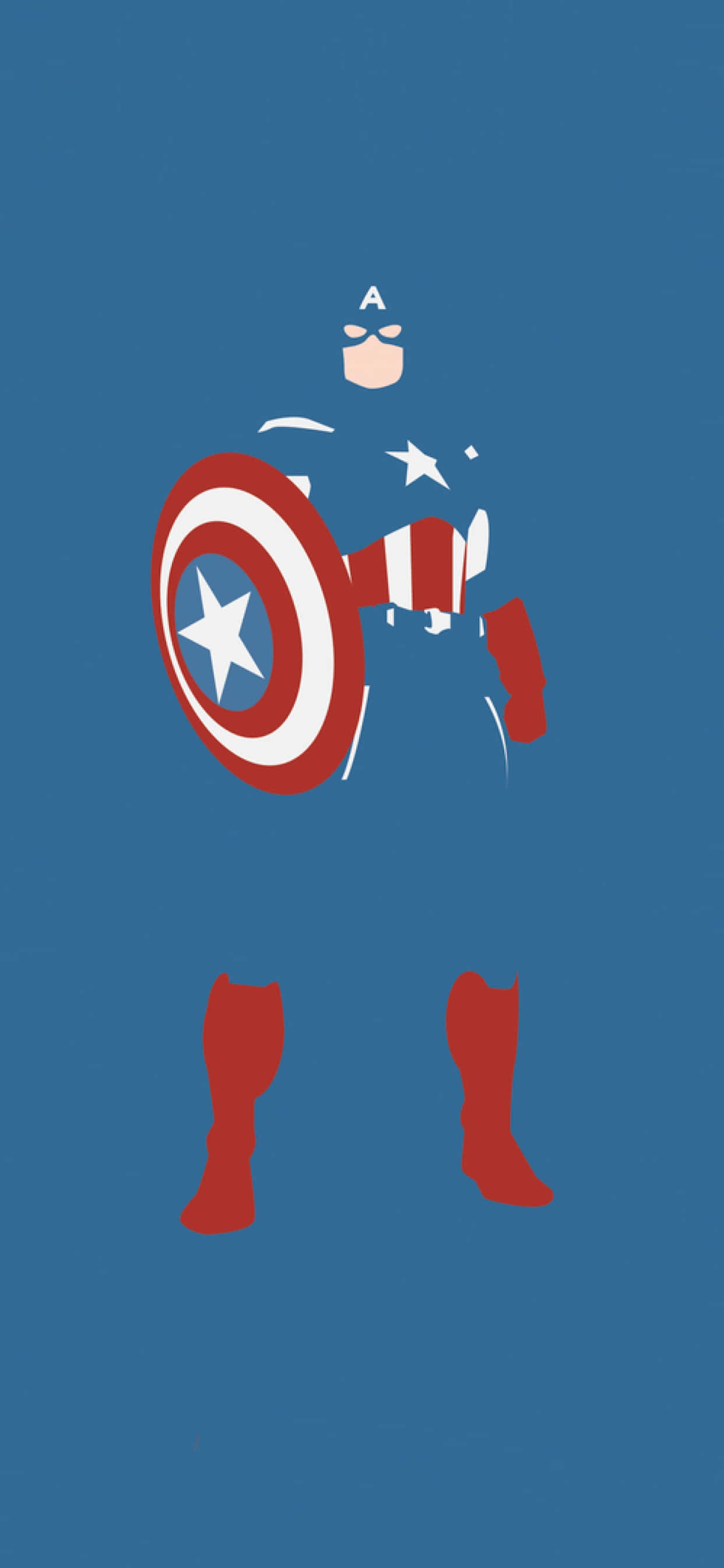 Captain America, iconic shield, solid blue background, 2K Phone Wallpaper