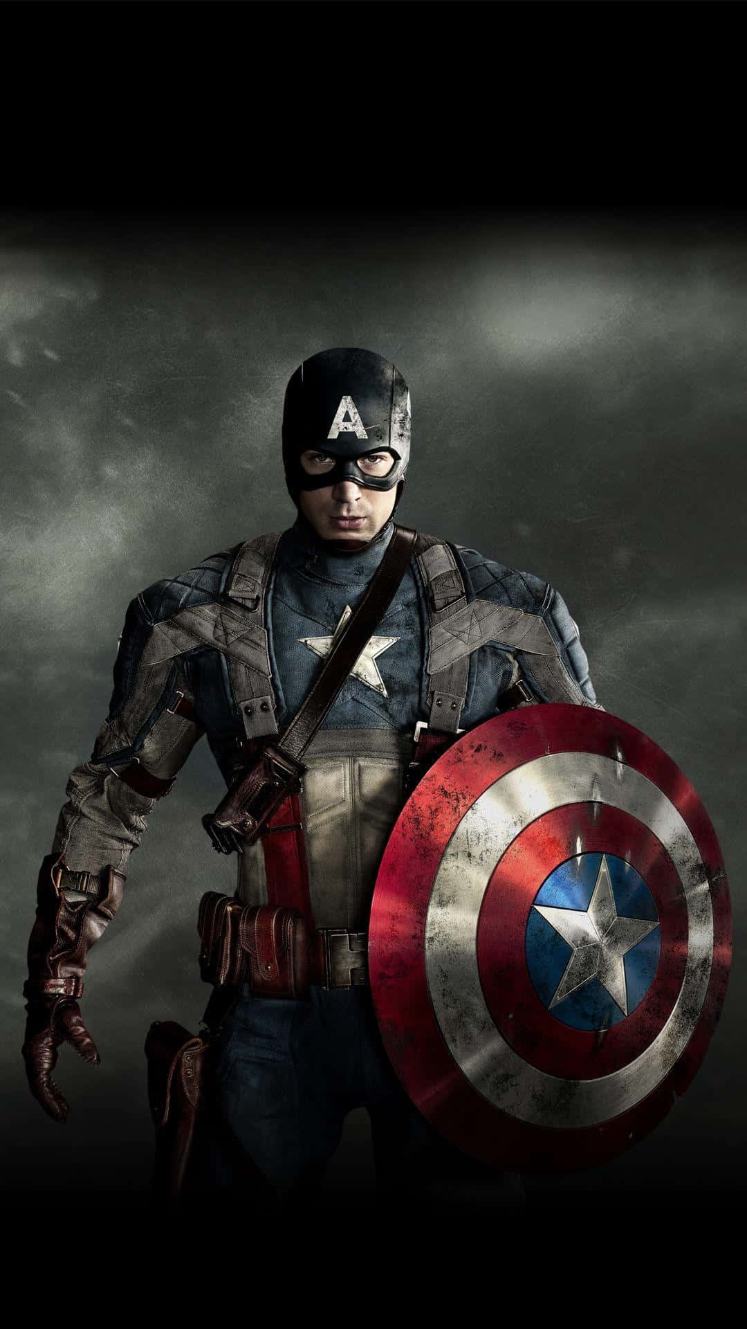 Captain America, shield, weathered gear, Full HD Phone Wallpaper