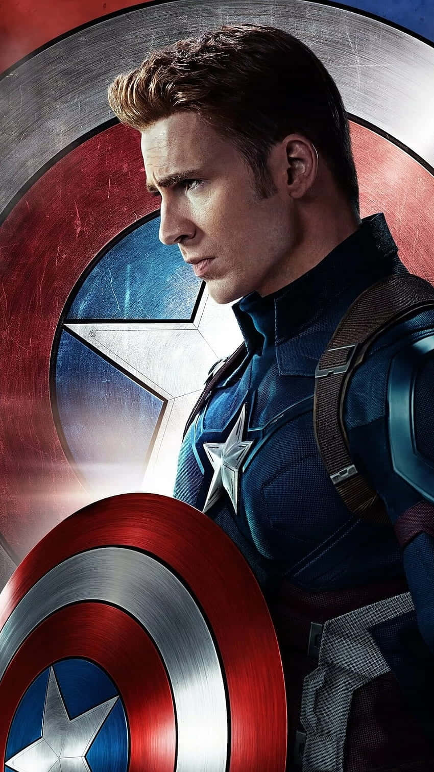 Captain America, shield, red white and blue star pattern, HD Phone Wallpaper