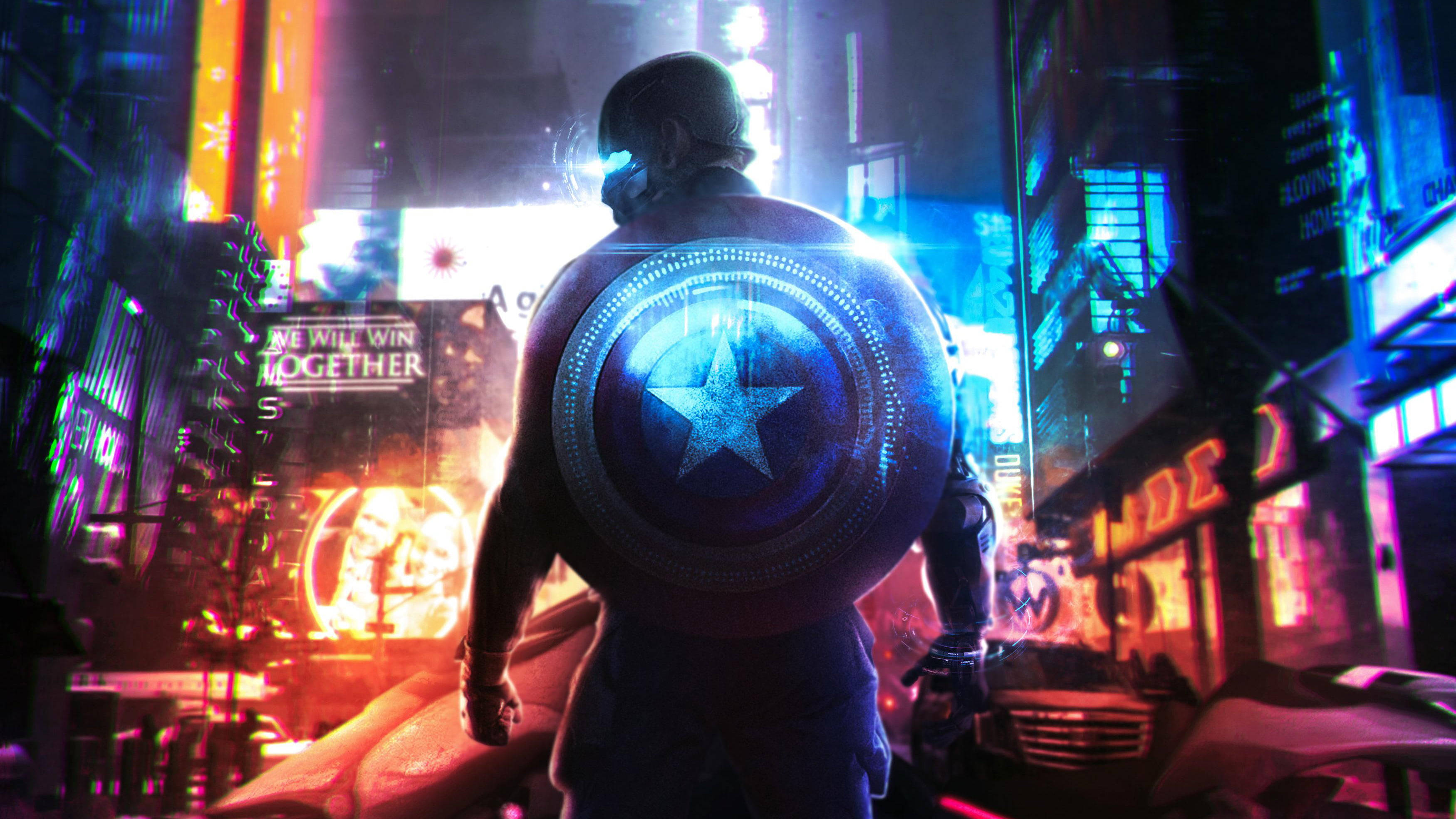 Marvel Captain America, Captain America, shield, 2K Desktop Wallpaper