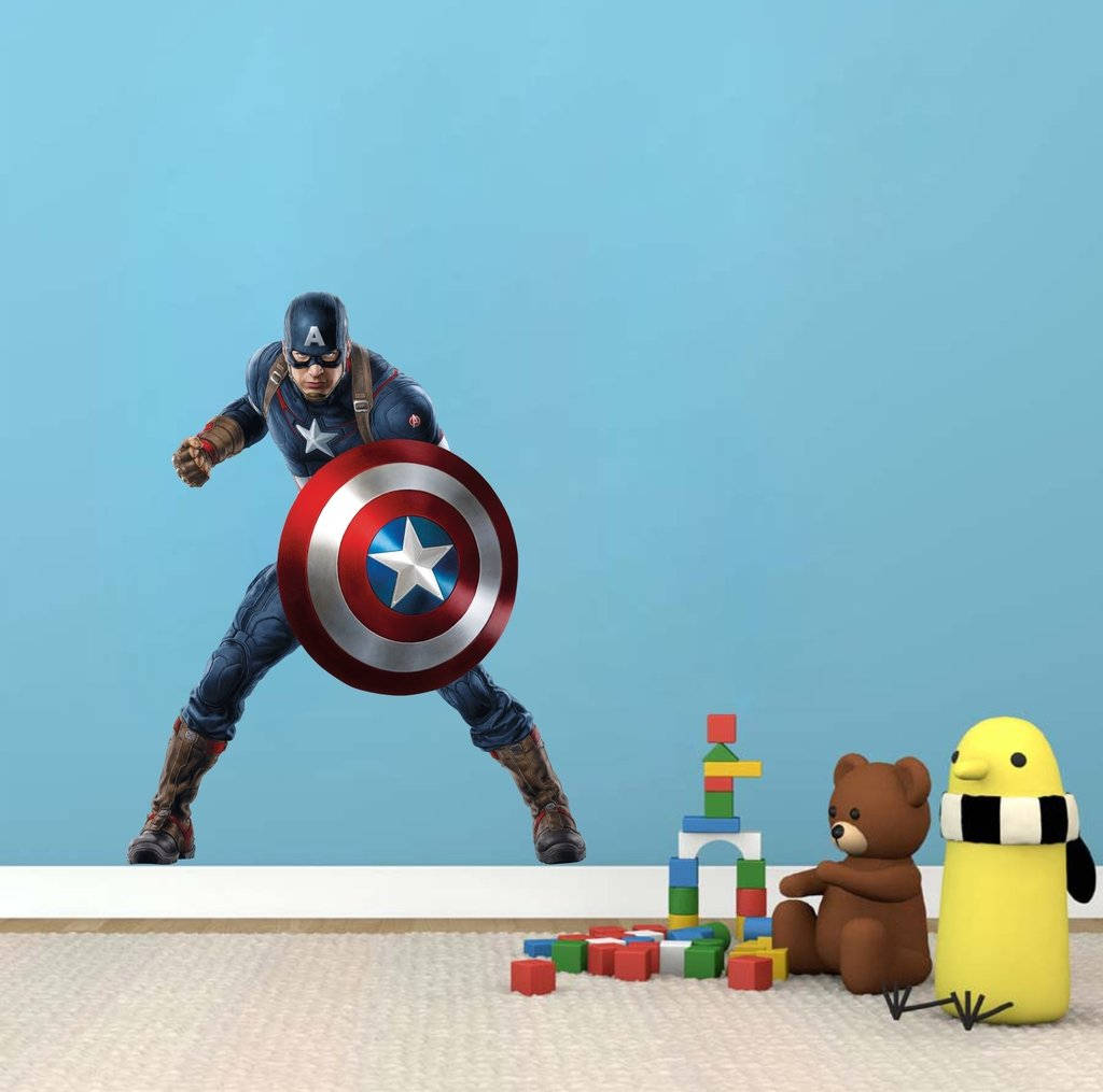Captain America, wall sticker, child's playroom, SD Desktop Wallpaper