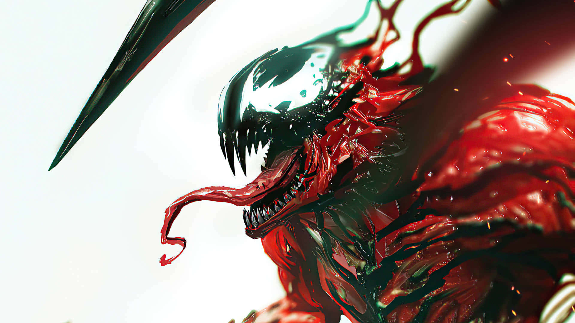 Marvel Carnage, symbiote, red and black, Full HD Desktop Wallpaper