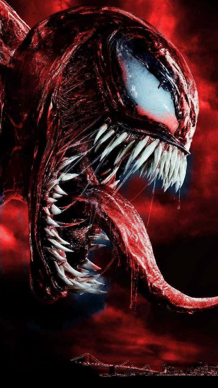 Marvel Carnage, red symbiote creature, glowing white eyes, HD Phone Wallpaper
