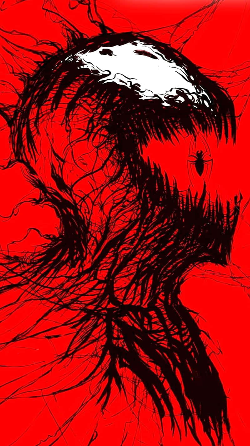 Marvel Carnage, black abstract face, sharp teeth, HD Phone Wallpaper