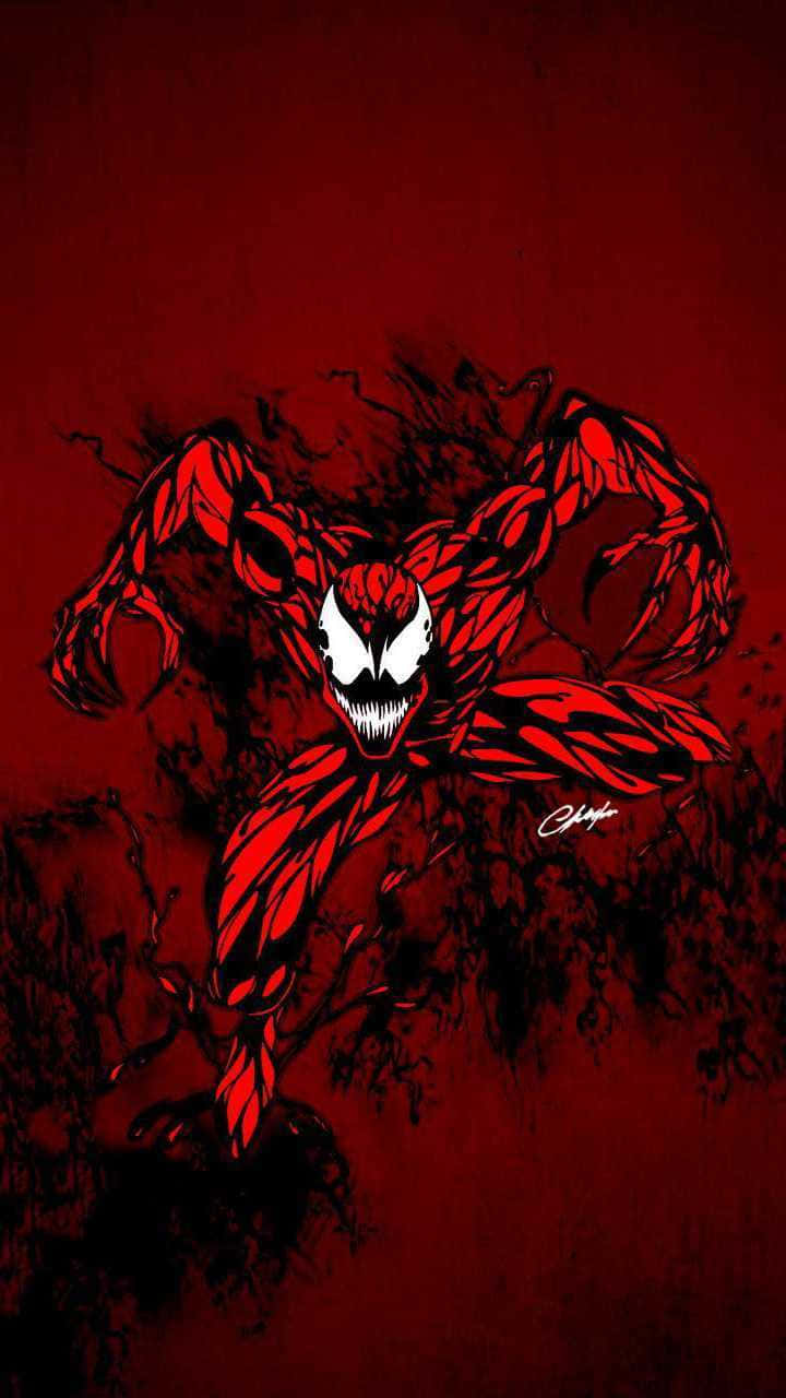 Marvel Carnage, red symbiote creature, white eyes, HD Phone Wallpaper