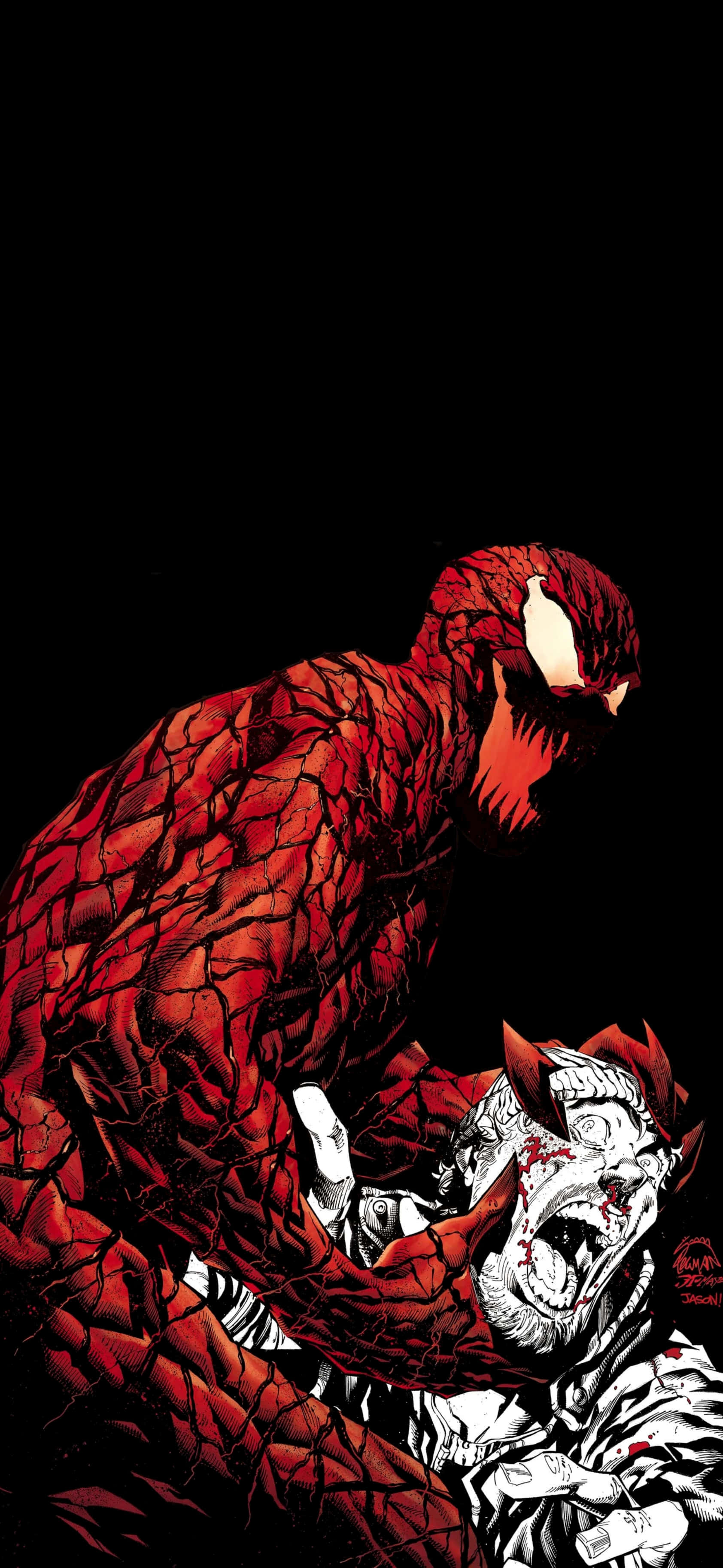 Marvel, Carnage, red symbiote creature, 2K Phone Wallpaper
