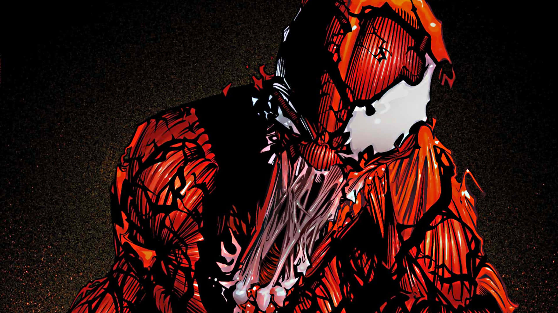 Marvel Carnage, red and black armor, white mask, Full HD Desktop Wallpaper
