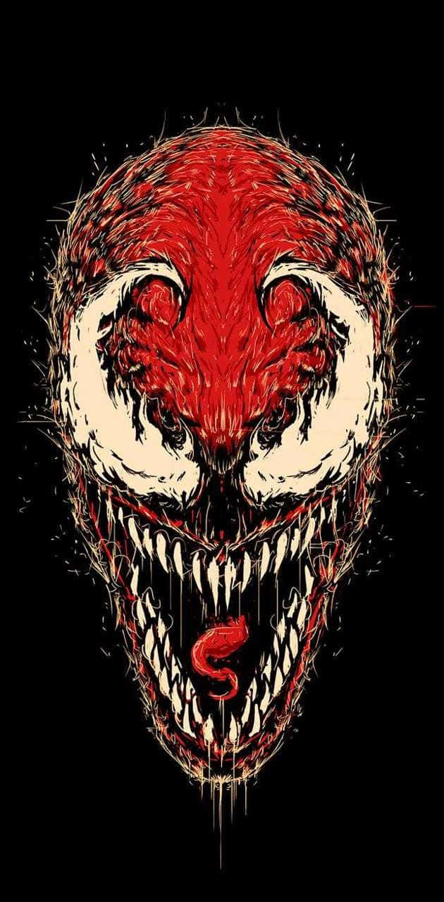Marvel Carnage, red and white symbiote, sharp teeth, HD Phone Wallpaper