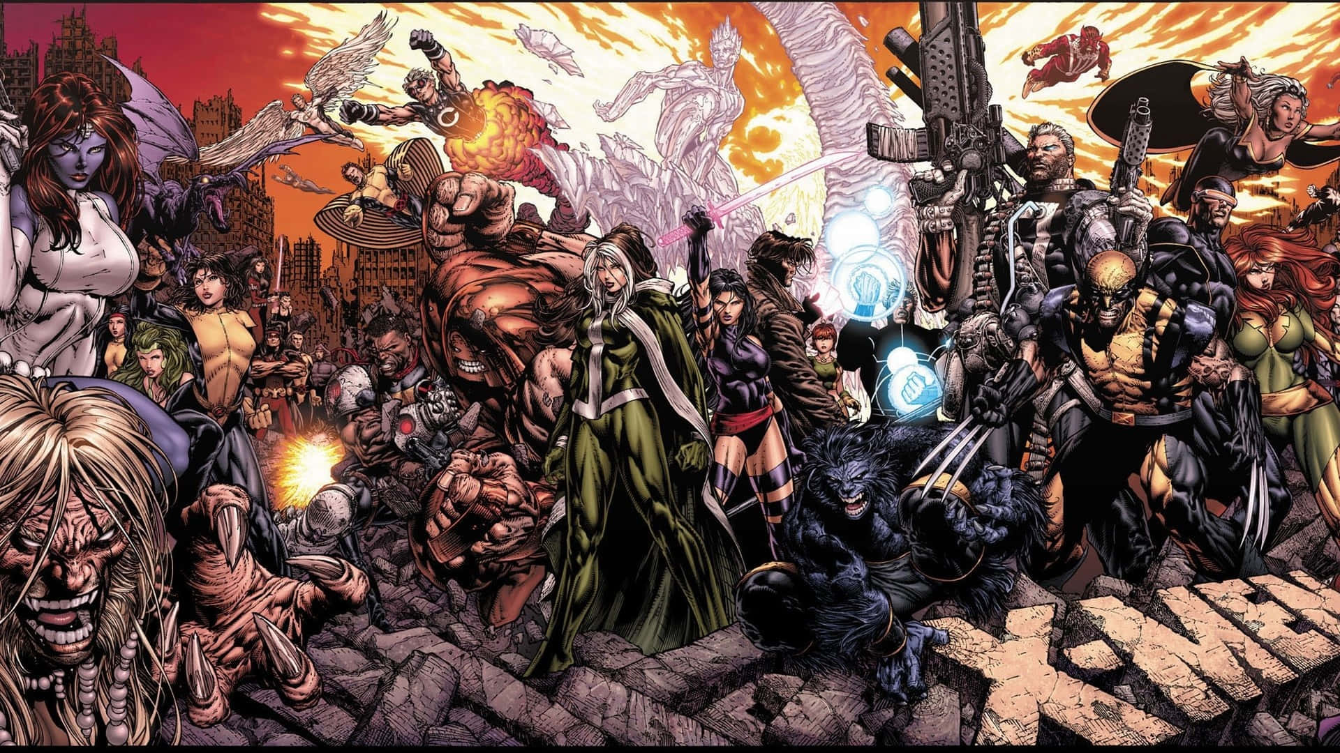 Marvel Comic Book, superheroes, villains, Full HD Desktop Wallpaper