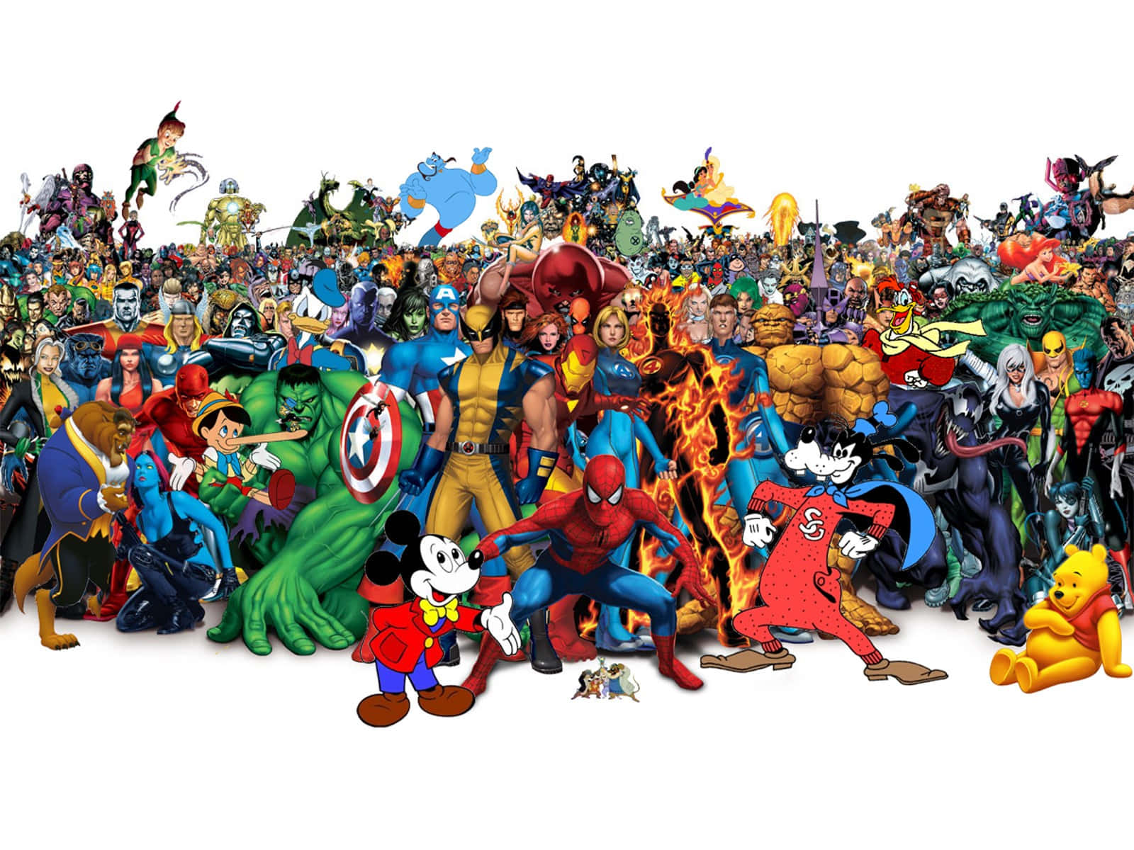 Marvel Comic Book, iconic animated and comic book characters, plain white background, HD Desktop Wallpaper