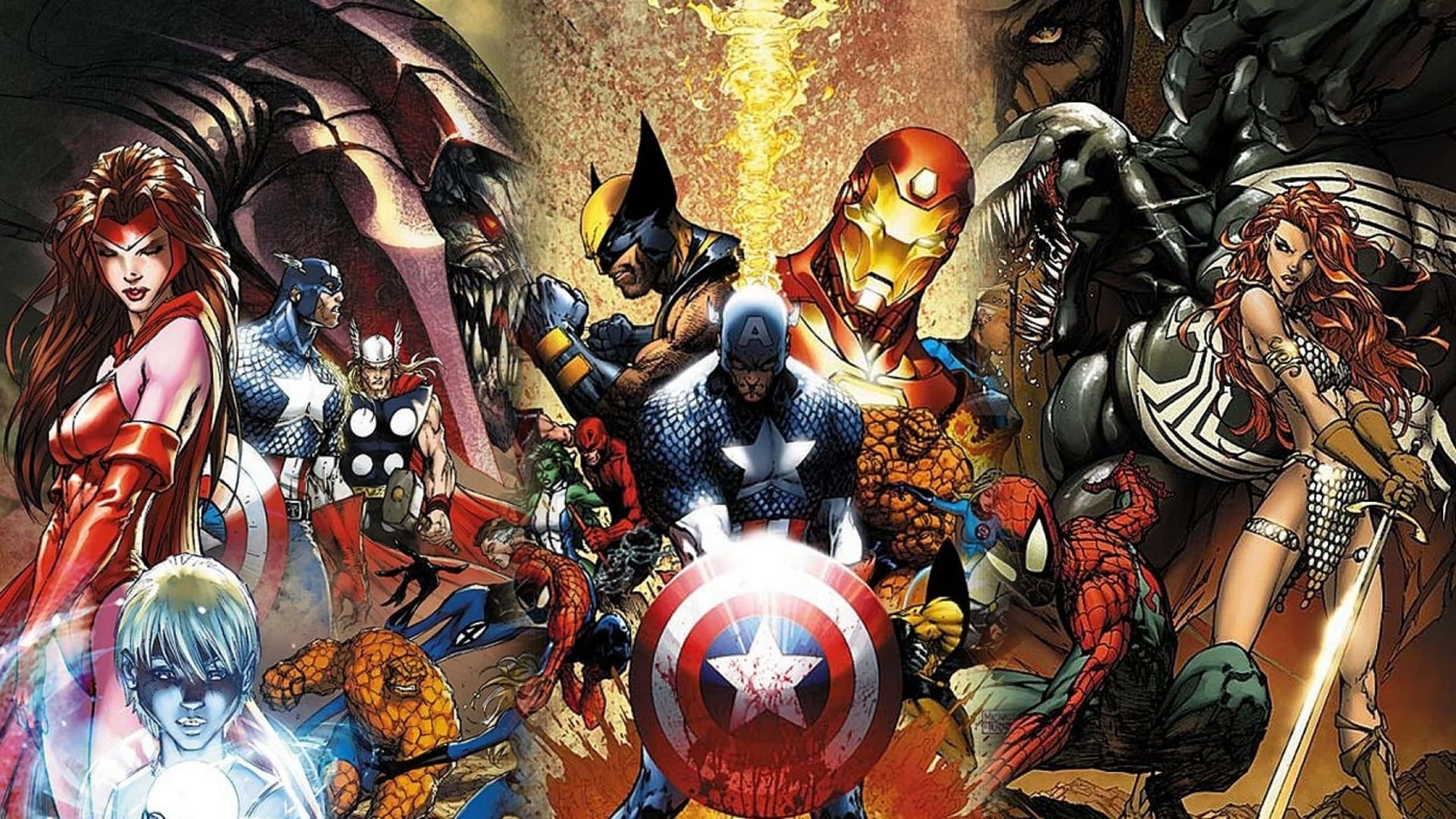 Marvel Comics, 2560x1440, superheroes, 2K Desktop Wallpaper