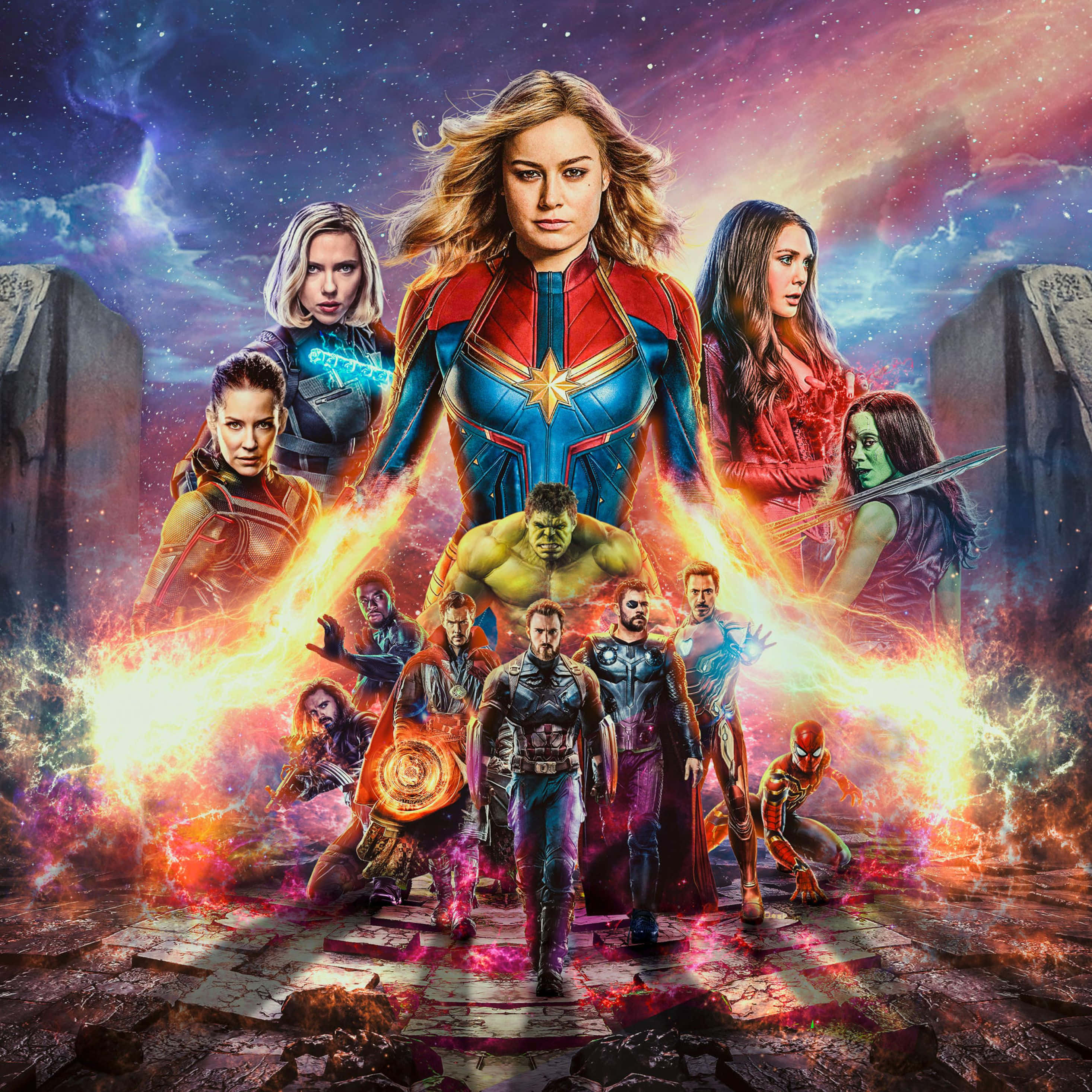 Marvel, iPad, superhero ensemble, 2K Desktop Wallpaper