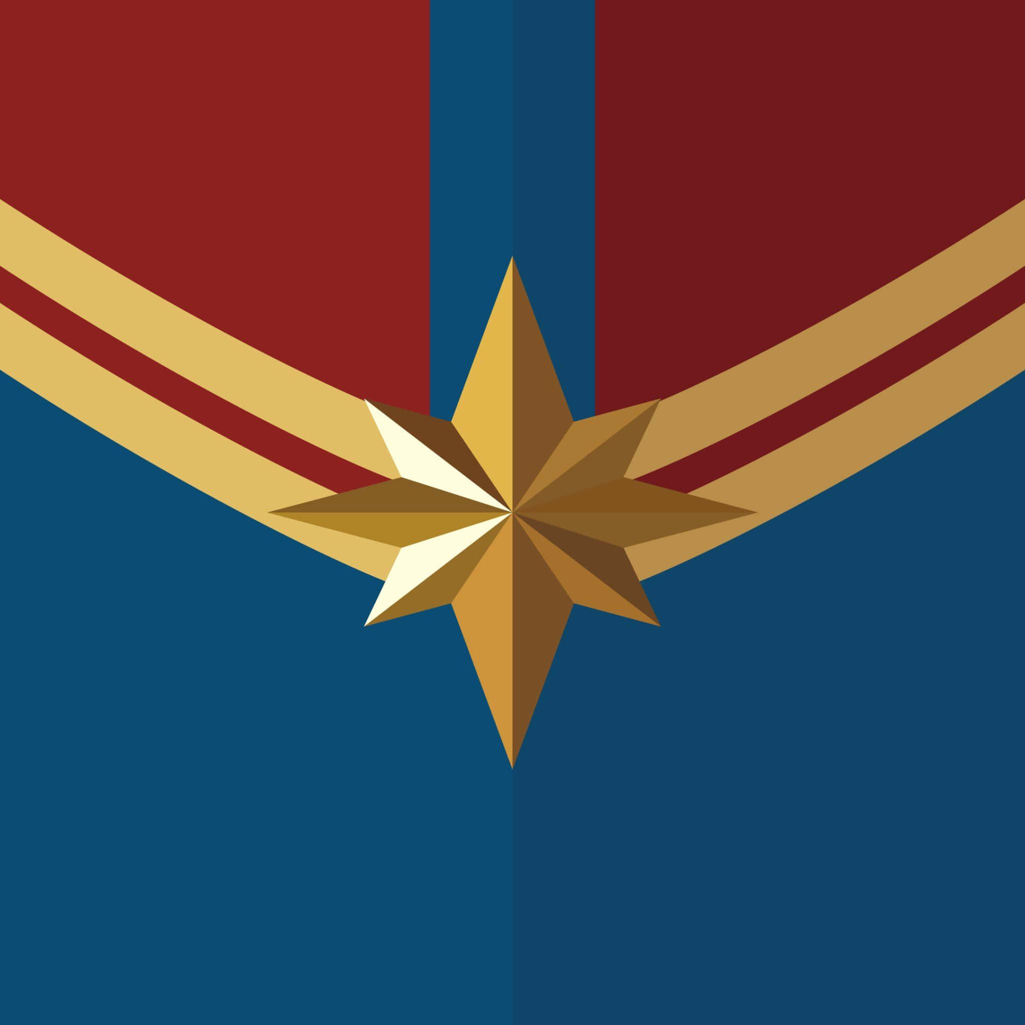 Marvel iPad, golden star emblem, red and blue background, Full HD Desktop Wallpaper