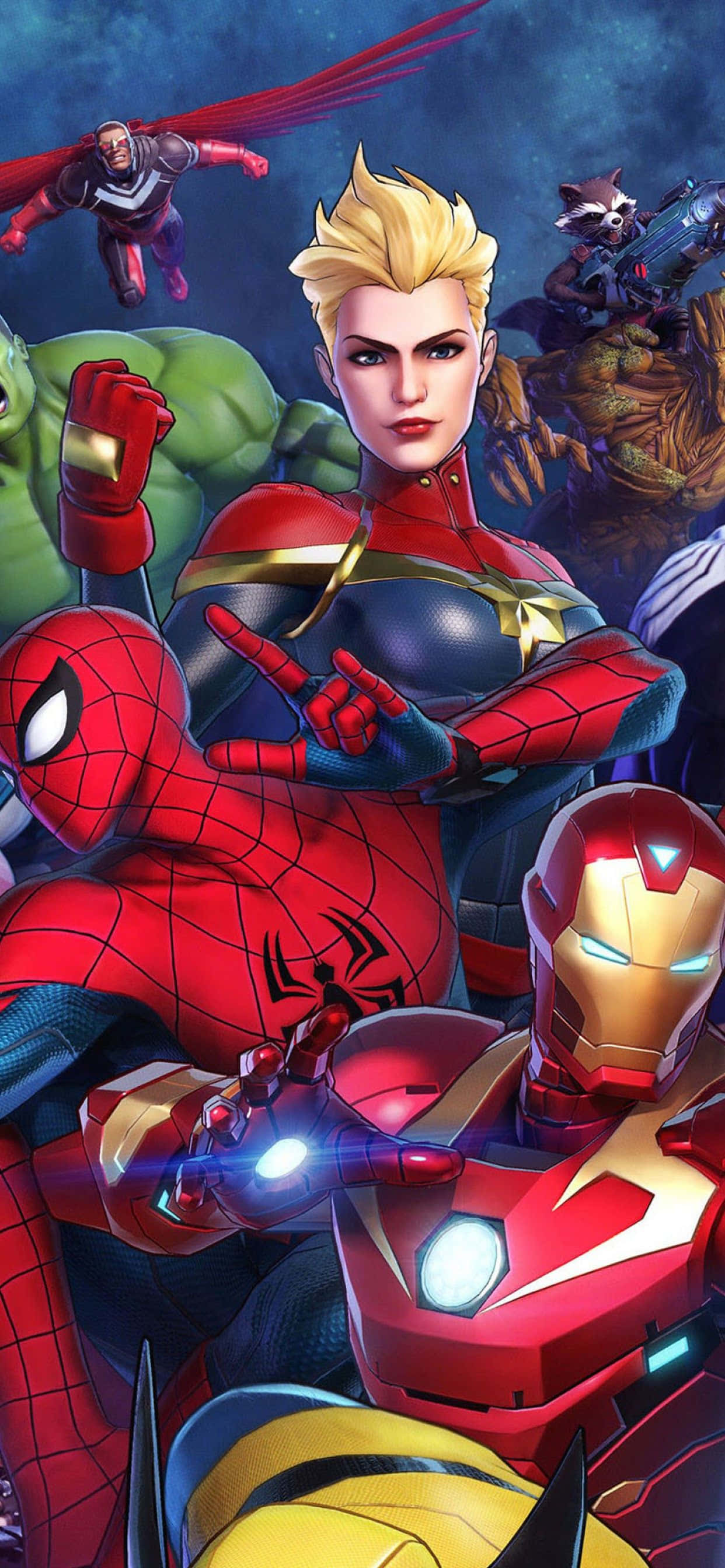 Marvel, iPhone 11, superhero team, 2K Phone Wallpaper