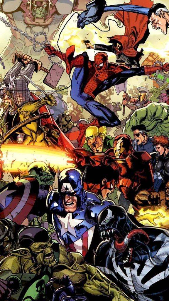 Marvel, superheroes, villains, SD Phone Wallpaper