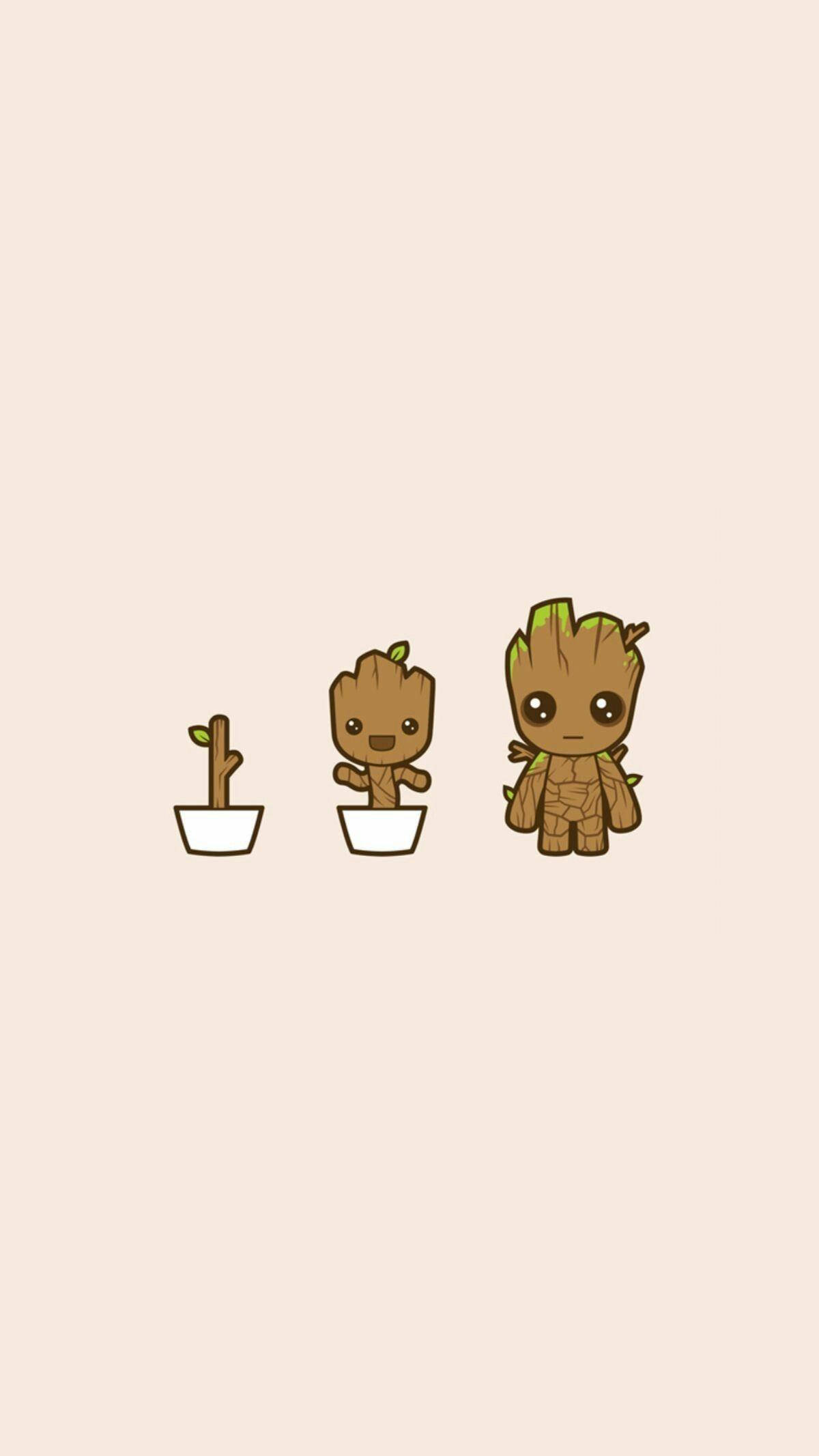 Minimalist Groot Art, 4K, Marvel, Full HD Phone Wallpaper