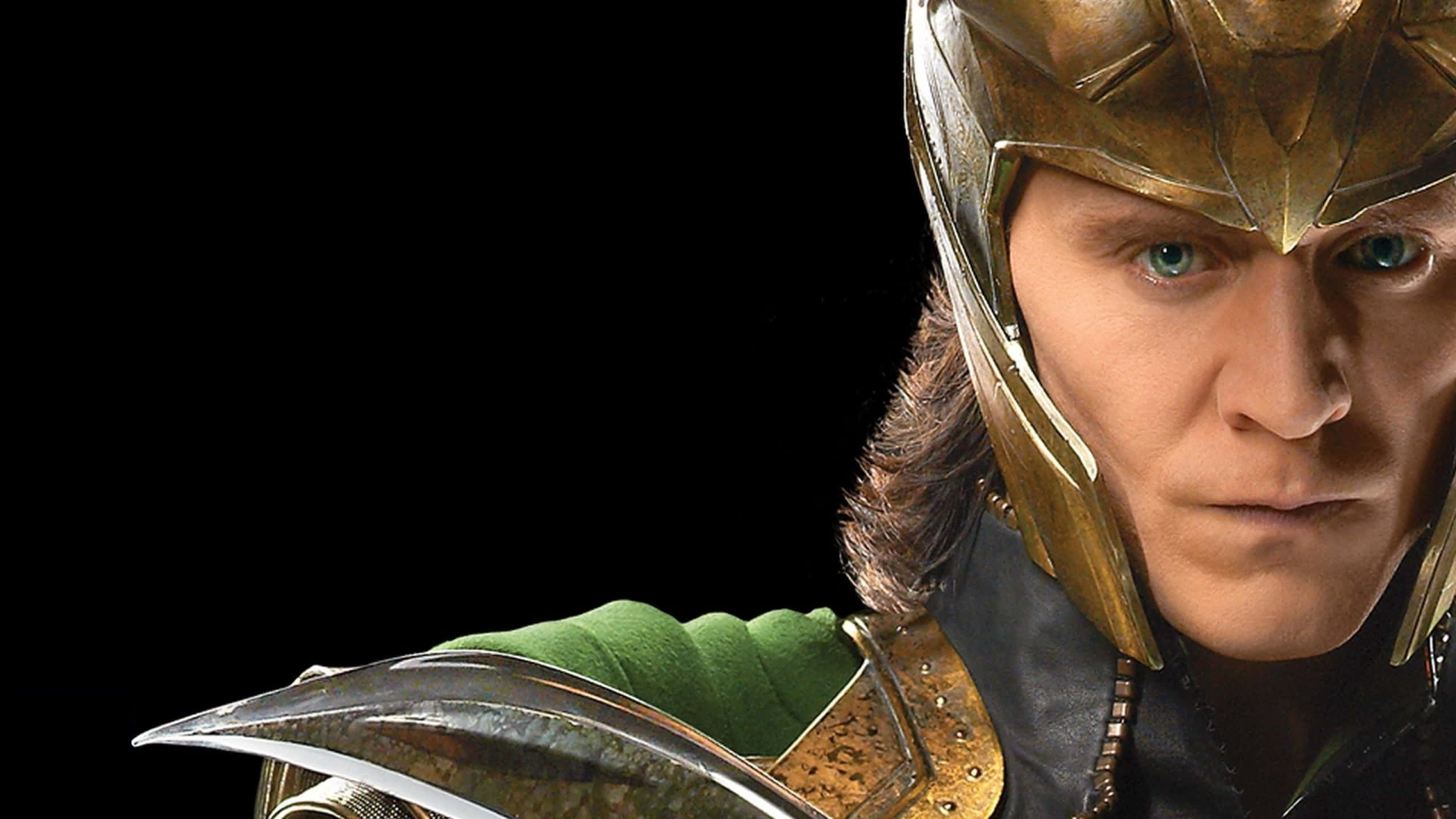 Loki, golden helmet, green armor, 2K Desktop Wallpaper