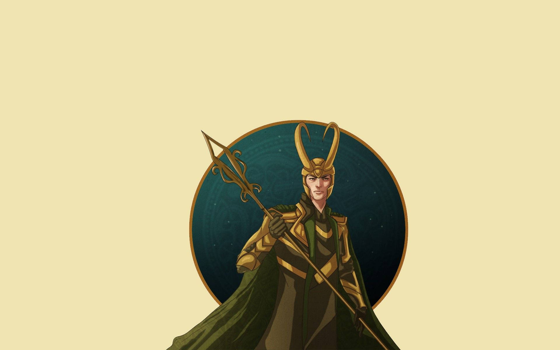 Loki, cartoon artwork, staff, Full HD Desktop Wallpaper