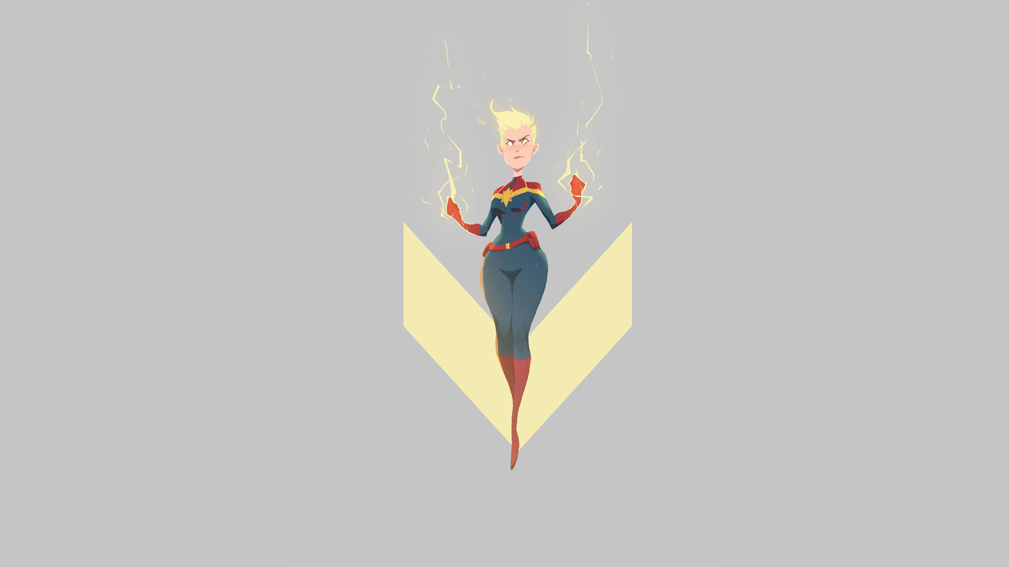 Marvel Minimalist, female superhero, blonde hair, 4K Desktop Wallpaper
