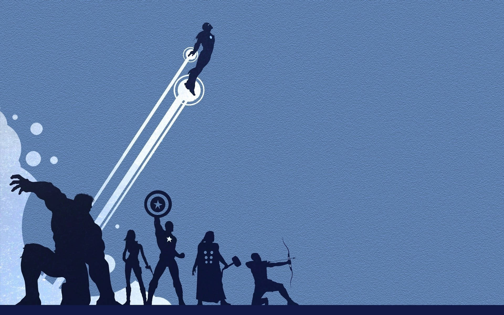 Marvel Minimalist, superheroes, dynamic poses, Full HD Desktop Wallpaper