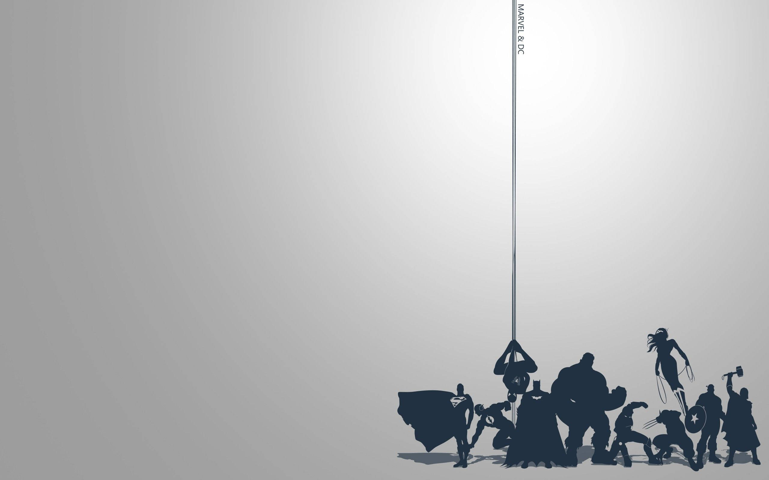 Marvel, minimalist, silhouettes, 2K Desktop Wallpaper