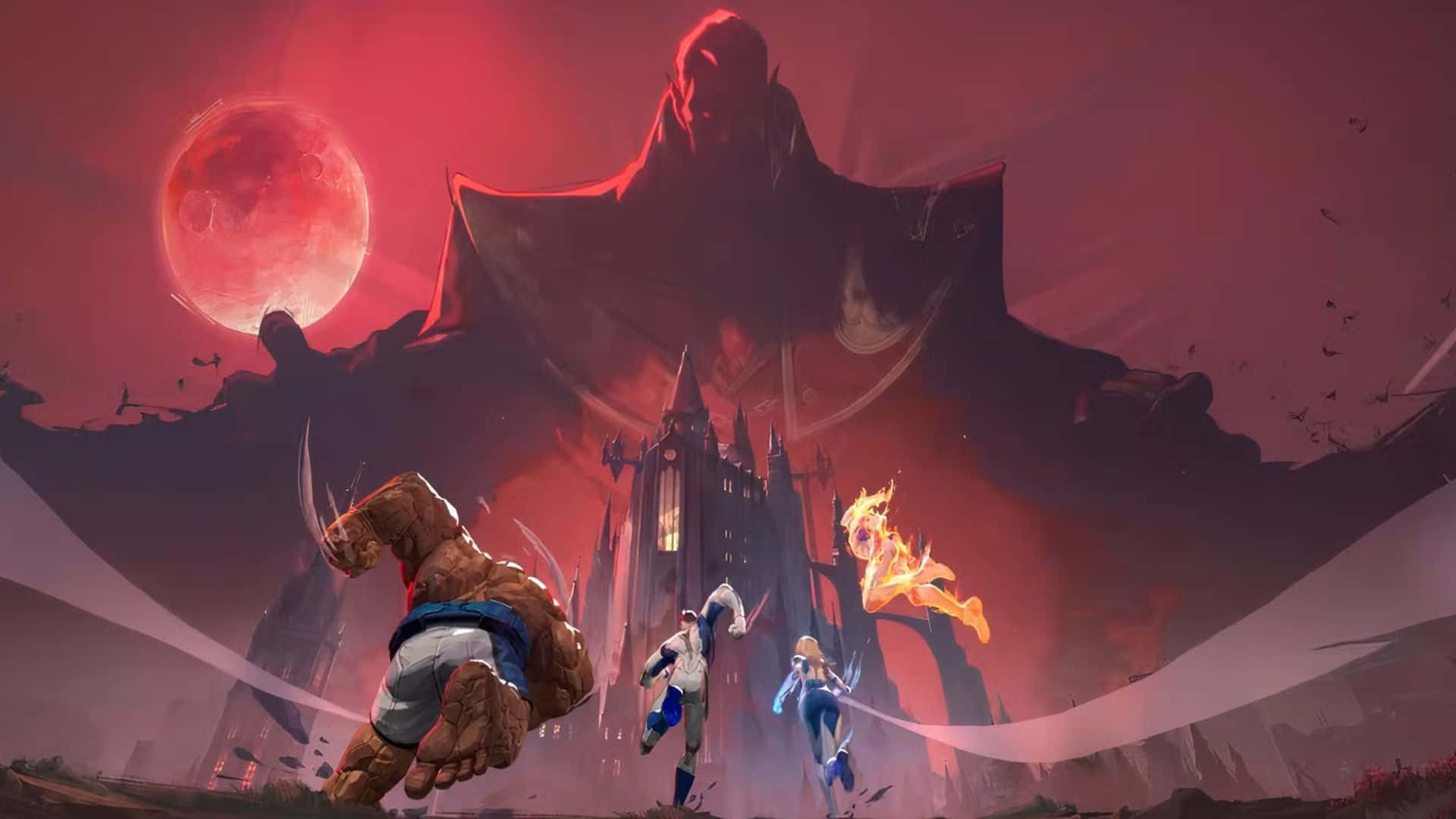 Marvel Rivals, blood red moon, gothic castle, Full HD Desktop Wallpaper