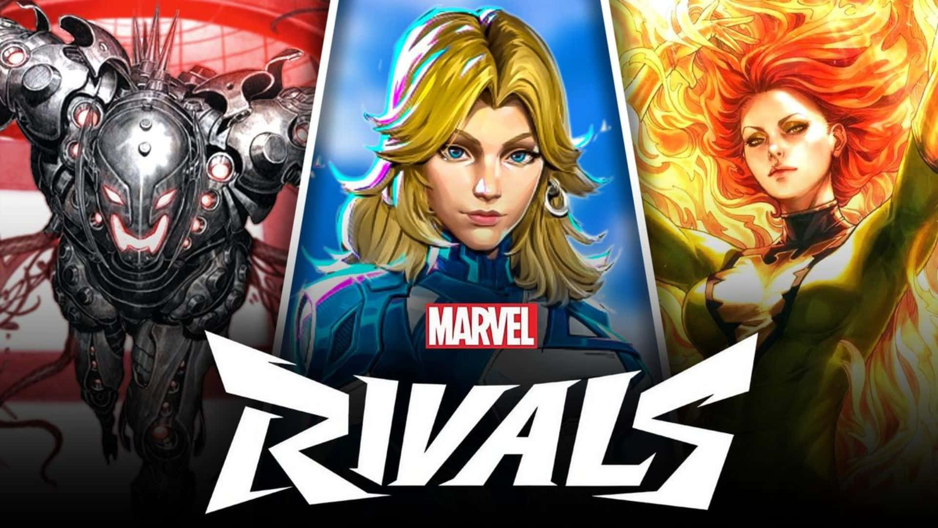 Marvel Rivals, robotic warrior, blonde hero in blue armor, Full HD Desktop Wallpaper