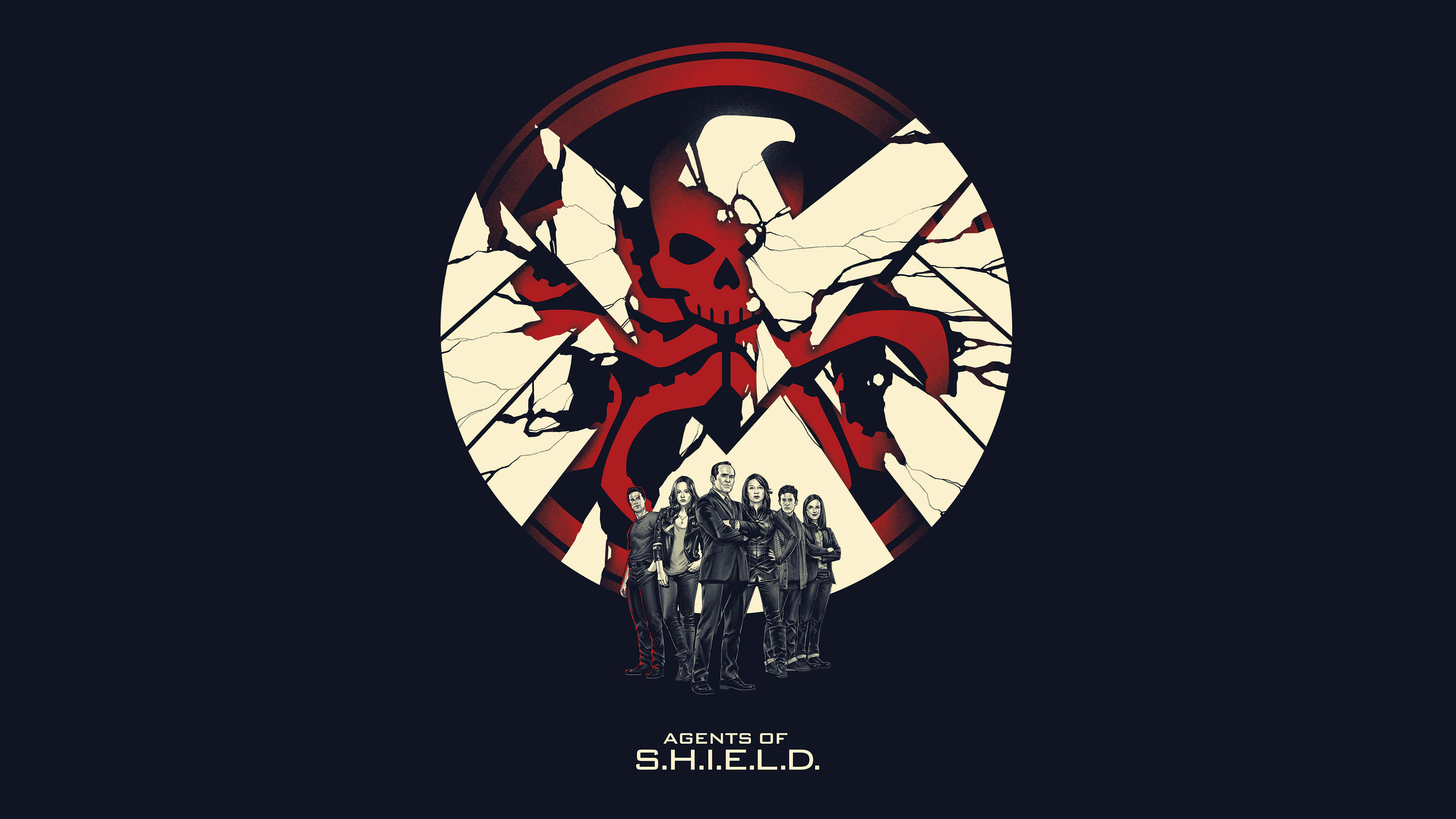 Marvel Universe, S.H.I.E.L.D. logo, red skull, 2K Desktop Wallpaper