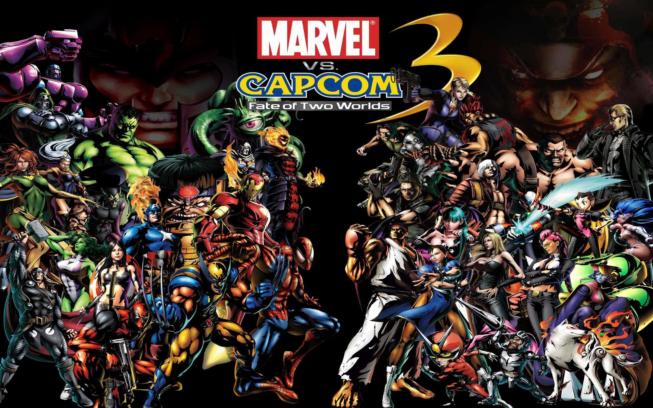 Marvel Vs Capcom, comic book style, Marvel characters, 2K Desktop Wallpaper