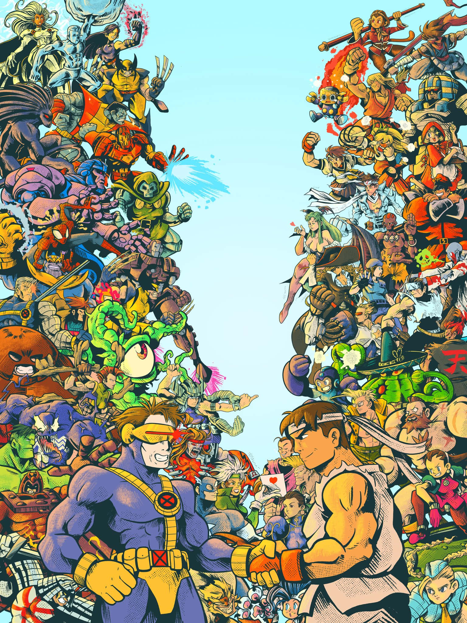 Marvel Vs Capcom, comic book heroes, villains, Full HD Phone Wallpaper