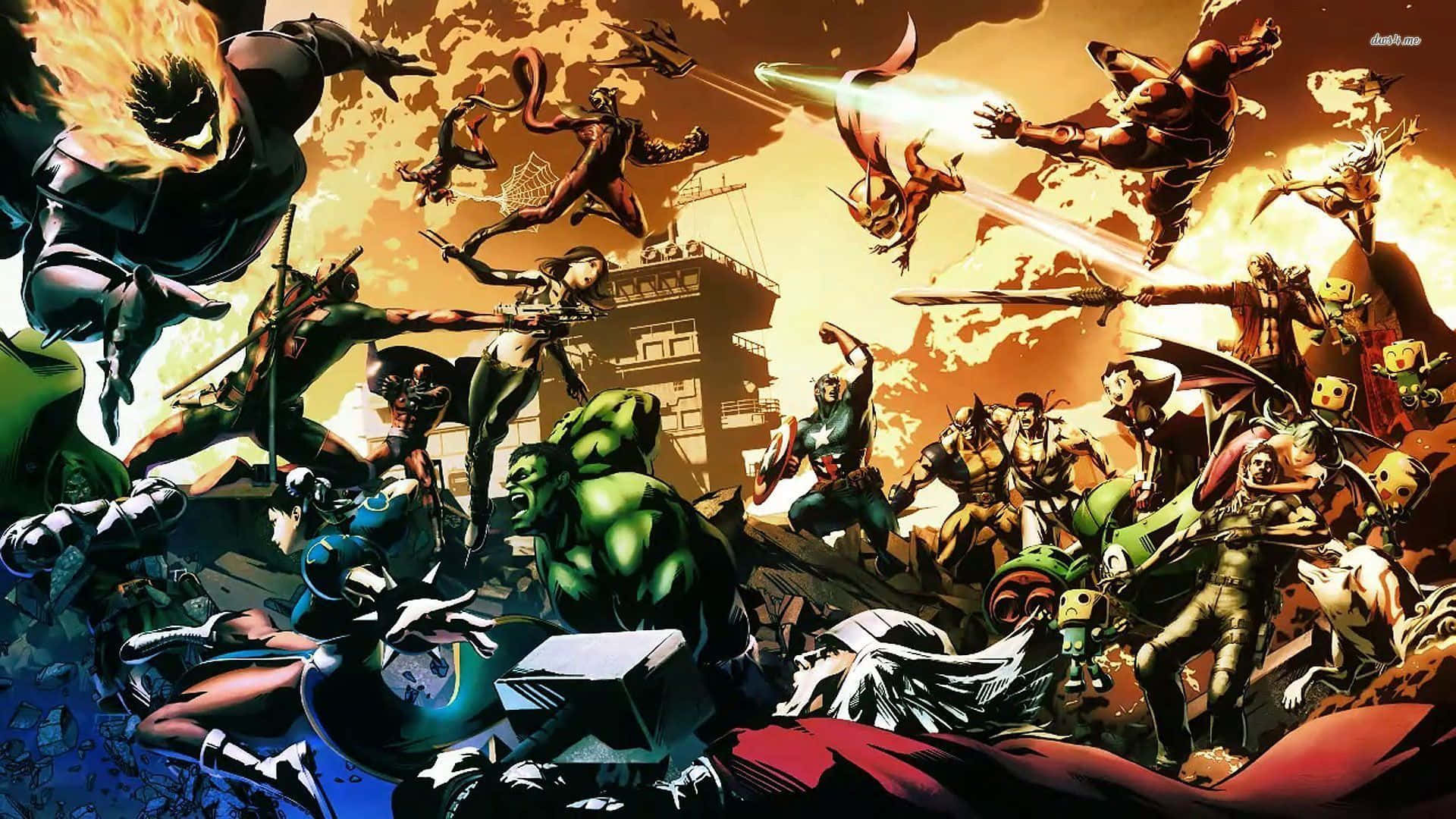 Marvel Vs Capcom, comic book heroes, villains, Full HD Desktop Wallpaper