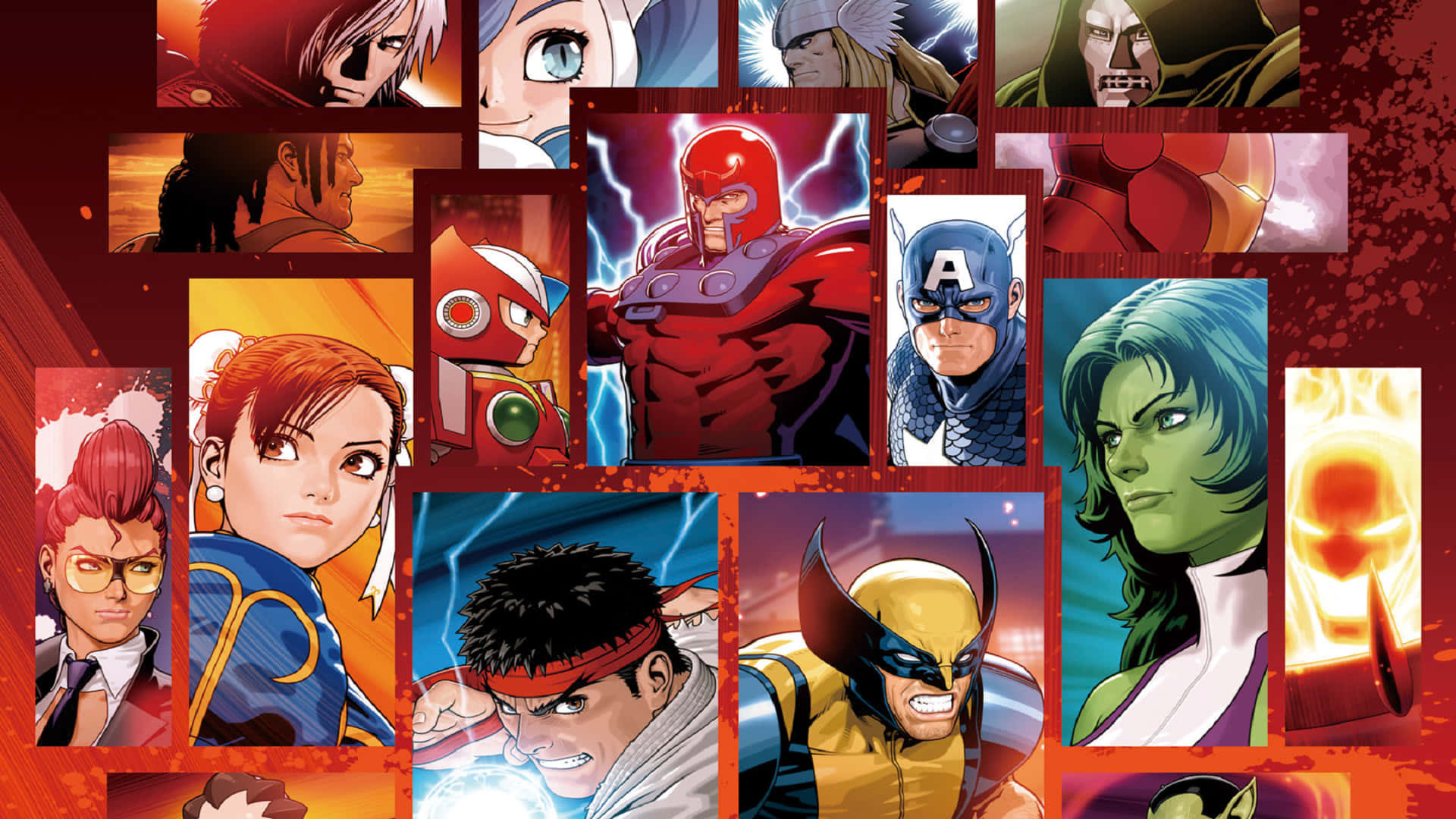 Marvel Vs Capcom, comic book heroes, villains, Full HD Desktop Wallpaper