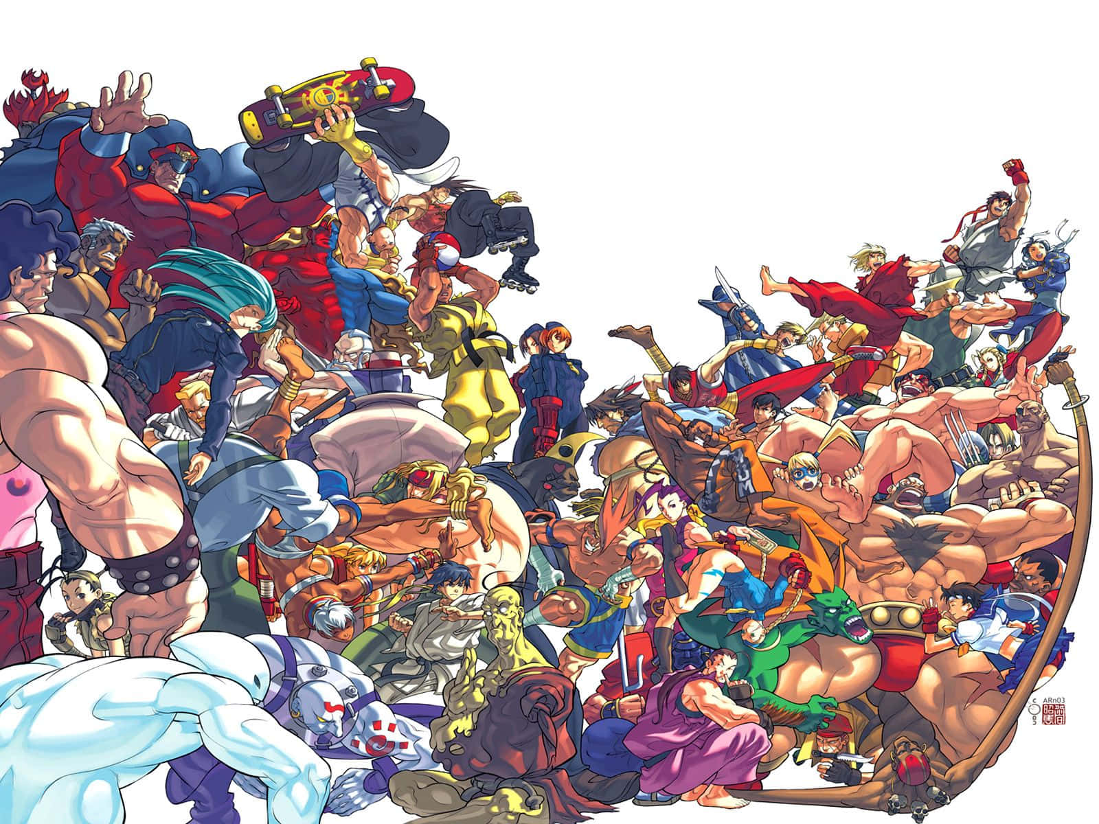 Marvel vs Capcom, anime-style, muscular fighters, HD Desktop Wallpaper