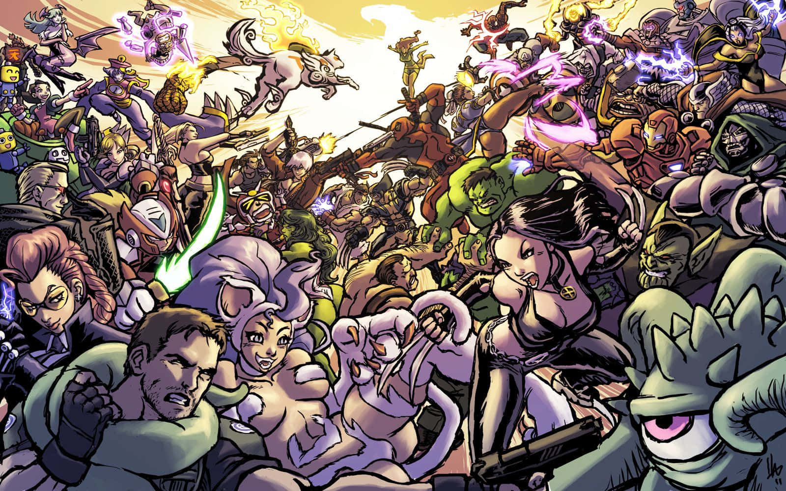 Marvel Vs Capcom, comic book brawl, superheroes, HD Desktop Wallpaper