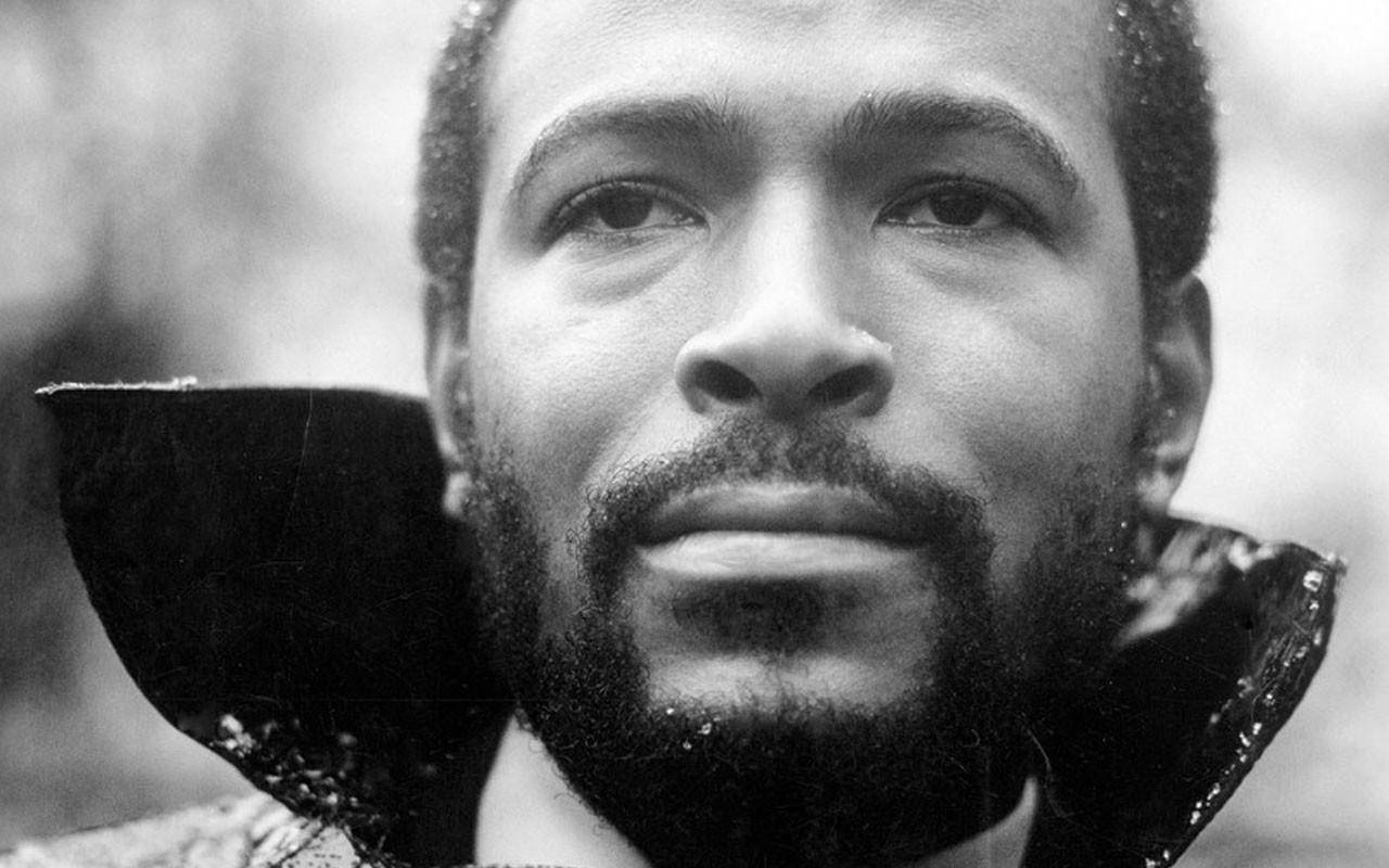 Marvin Gaye, black and white, close-up portrait, HD Desktop Wallpaper