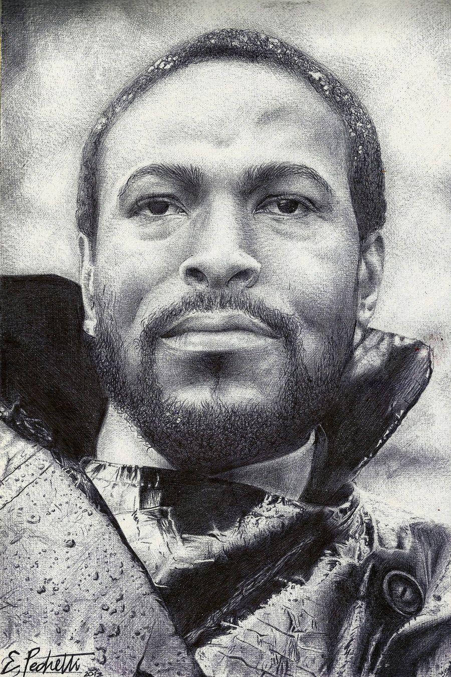 Marvin Gaye, charcoal portrait, beard, HD Phone Wallpaper