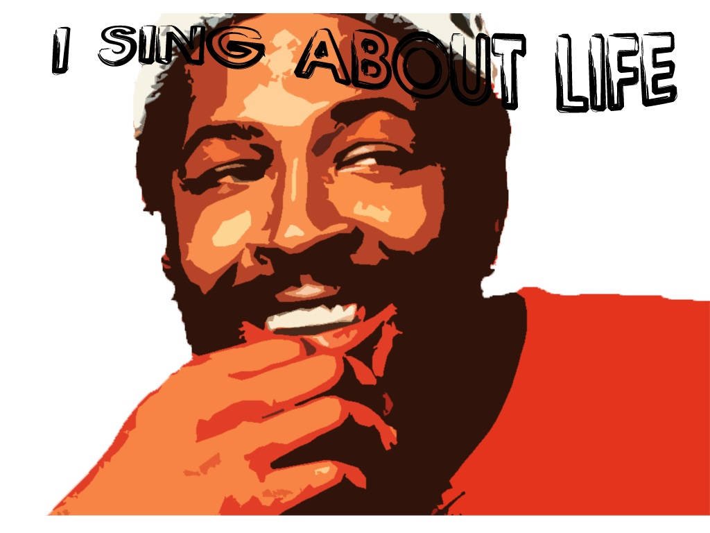 Marvin Gaye, I SING ABOUT LIFE, smiling man, SD Desktop Wallpaper