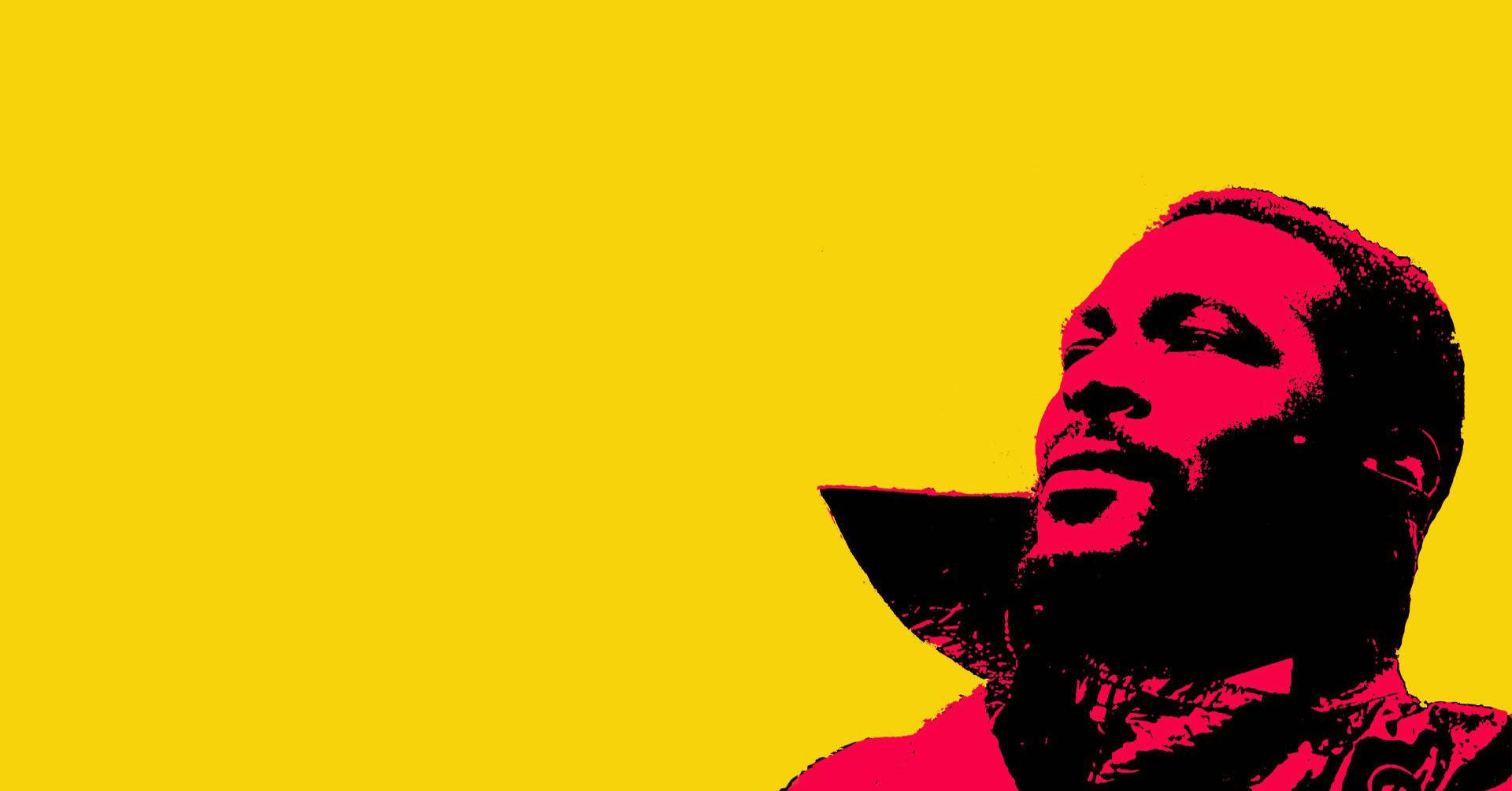 Marvin Gaye, pink, bold yellow, Full HD Desktop Wallpaper